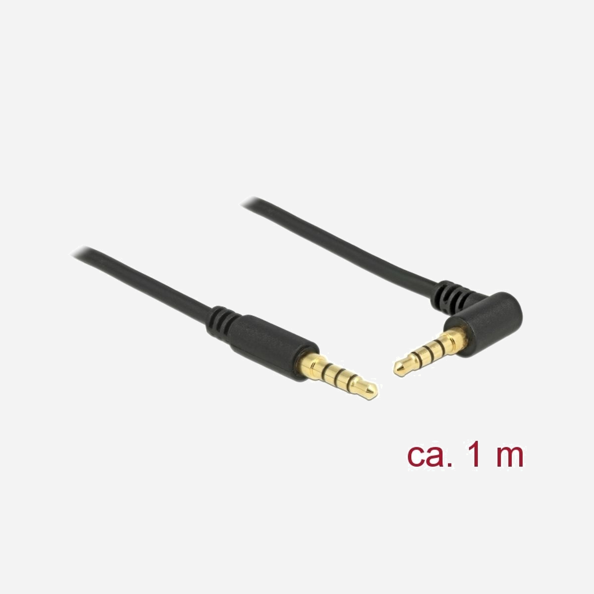 Câble Audio DeLOCK 85610 3.5mm Mâle-Mâle 1m Noir, Contacts Or, AWG24, Connecteur 1 Droit, Connecteur 2 Courbe, Sachet individuel - DeLOCK 85610. Connecteur 1: 3,5mm, Genre de connecteur 1: Mâle, Connecteur 2: 3,5mm, Genre de connecteur 2: Mâle, Contacts du connecteur de placage: Or, Taille des fils AWG: 24, Longueur de câble: 1 m, Couleur du produit: Noir