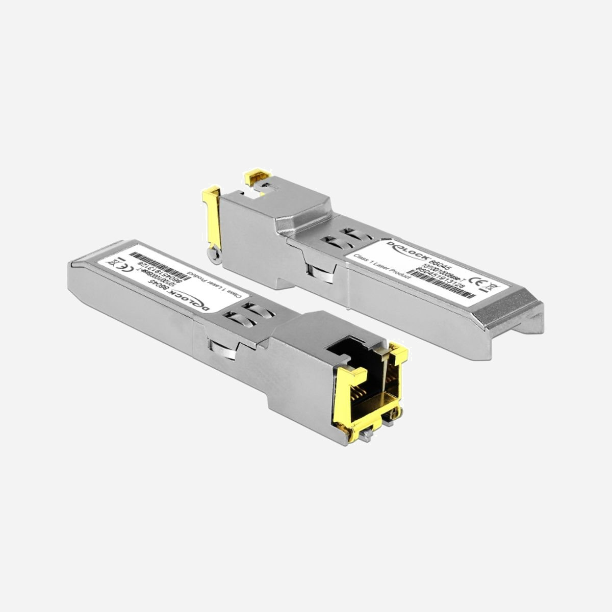 DeLOCK 86045 Module Émetteur-Récepteur SFP Cuivre 1000 Mbit/s Interface SFP, Température Opération 0-70°C, Argent, Fabriqué en Chine - DeLOCK 86045. Type d'émetteur-récepteur SFP: Cuivre, Débit de transfert des données maximum: 1000 Mbit/s, Type d'interface: SFP. Couleur du produit: Argent. Pays d'origine: Chine