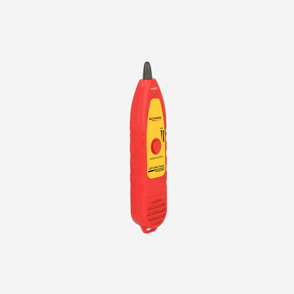 Testeur de câbles DeLOCK 86109 - Connecteur 3,5 mm - Indication audio - Alimentation 9V - Dimensions 46x218x29 mm - Rouge et Jaune - DeLOCK 86109. Connecteurs pris en charge: 3ˌ5 mm, Couleur du produit: Rouge, Jaune. Tension des piles: 9 V. Largeur: 46 mm, Profondeur: 218 mm, Hauteur: 29 mm