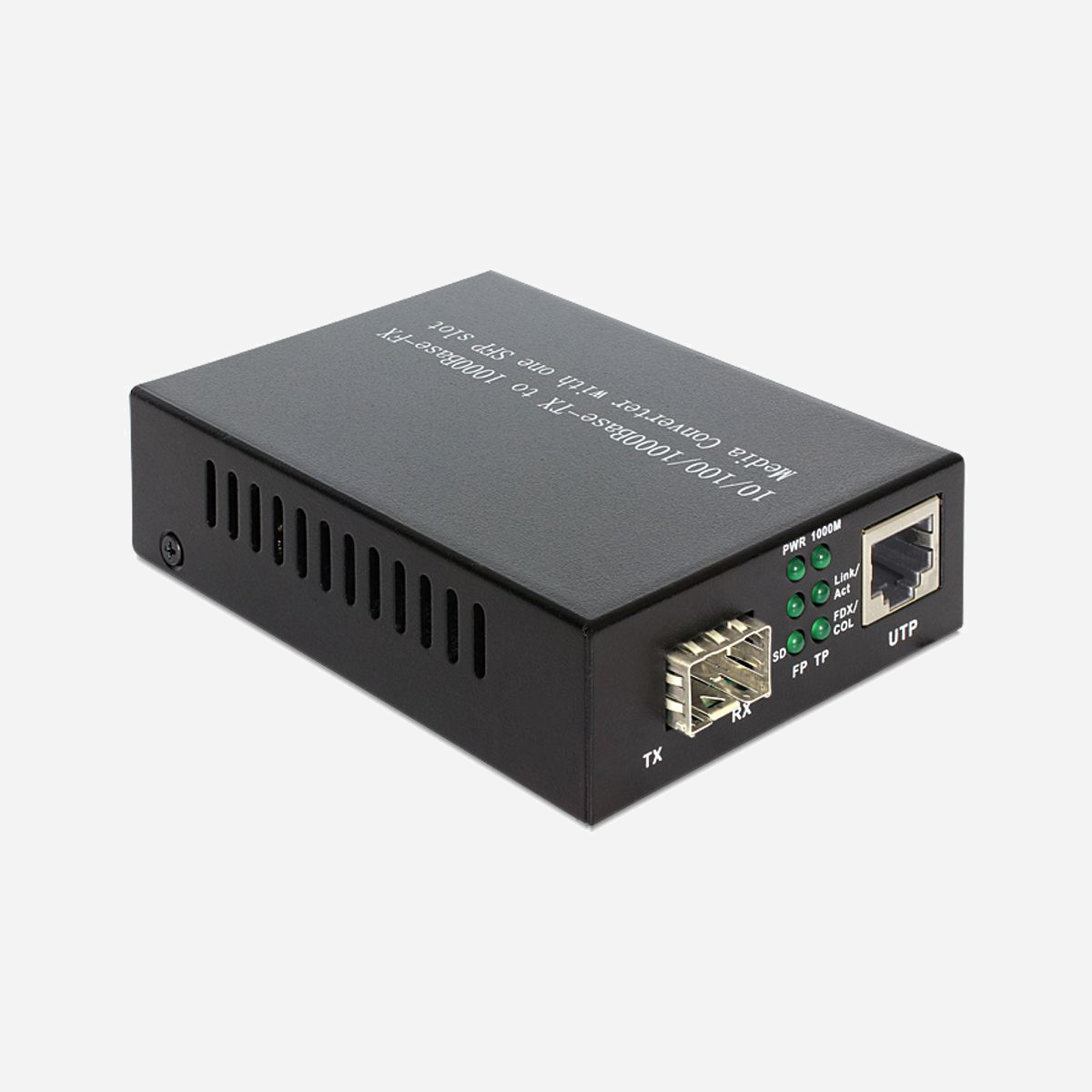 DeLOCK Media Converter 1000Base-T vers SFP, Gigabit Ethernet, 1000 Mbit/s, Port RJ-45, Port SFP, 70x95x26mm, 2.5W, Noir - DeLOCK Media Converter 1000Base-T to SFP. Débit de transfert des données maximum: 1000 Mbit/s, Convertisseur d'interface d'entrée: 1000Base-T, 10Base-T, Type d'interface Ethernet: Gigabit Ethernet. Couleur du produit: Noir. Connecteur de fibre optique: SFP, Technologie de connectivité: Avec fil. Consommation électrique typique: 2,5 W. Largeur: 70 mm, Profondeur: 95 mm, Hauteur: 26 mm