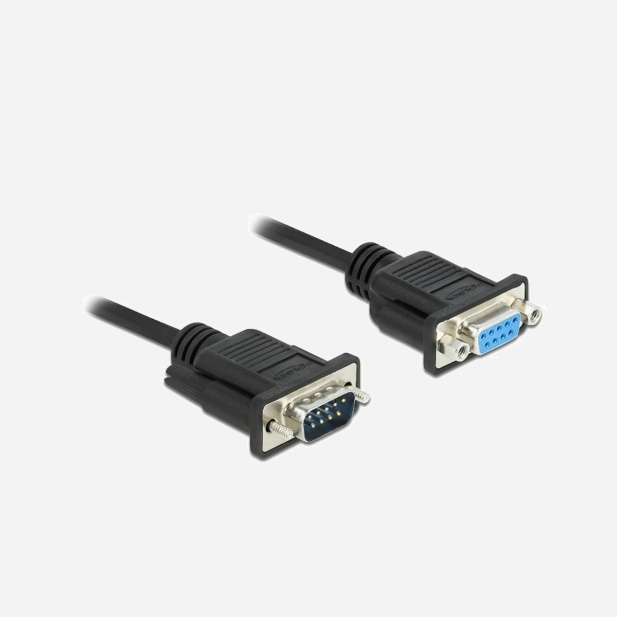 Câble Série DeLOCK RS-232 D-Sub9 Mâle/Femelle 10m - Connecteurs Mini D-Sub9 - PVC Noir - Référence 86599 - Ce câble serial de Delock convient comme rallonge ou pour connecter un modem, une imprimante, des instruments de mesure, des convertisseurs, des hubs RS 232, des panneaux de connexion, etc. Le câble donne la possibilité de connecter des systèmes et des appareils adjacents.<br><br>Connecteur Mini D-Sub9<br>Ces câbles se mettent sur n’importe quel RS-232 car les connecteurs mini D-Sub9 (44 x 33,3 x 15 mm) sont petits et compacts. De cette façon, les connexions RS-232 peuvent être directement utilisées les unes à côté des autres.