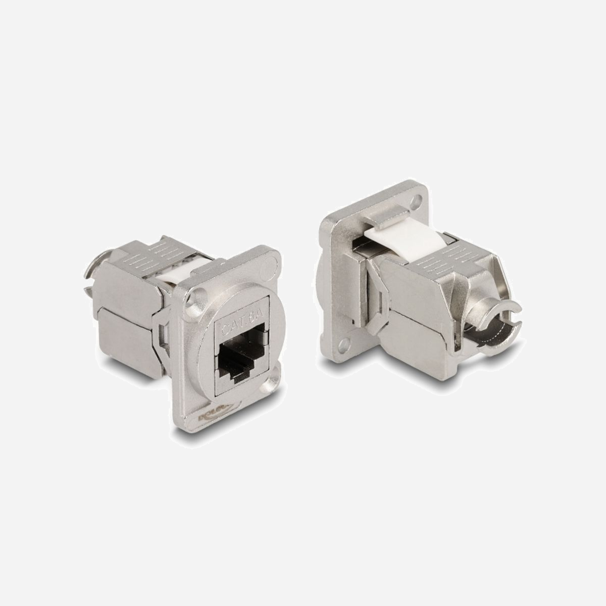 DeLOCK Module D-Type RJ45 Cat.6A Femelle vers LSA Femelle, Connecteur Droit, Acier Inoxydable, 38x31x25mm, Montage Panneau/Boîtier - Ce module de Delock peut être monté, par exemple, dans des panneaux ou boitiers munis d’ouvertures de type D pour les jacks XLR.<br>Cela le rend idéal pour un équipement numérique intégré dans des systèmes audio professionnels.