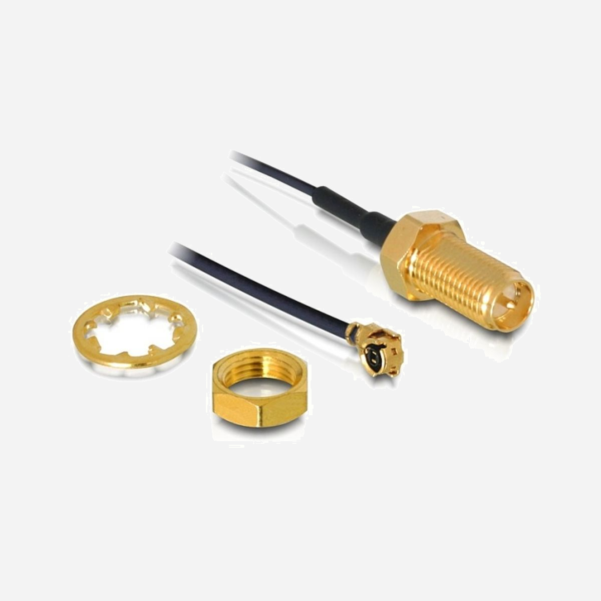 DeLOCK Antenne RP-SMA WL, Connecteurs I-PEX M / RP-SMA F, Noir, Câble 0.2m, Réf. 88420 - DeLOCK RP-SMA WL antenna. Connecteur(s): I-PEX M / RP-SMA F, Couleur du produit: Noir. Longueur de câble: 0,2 m