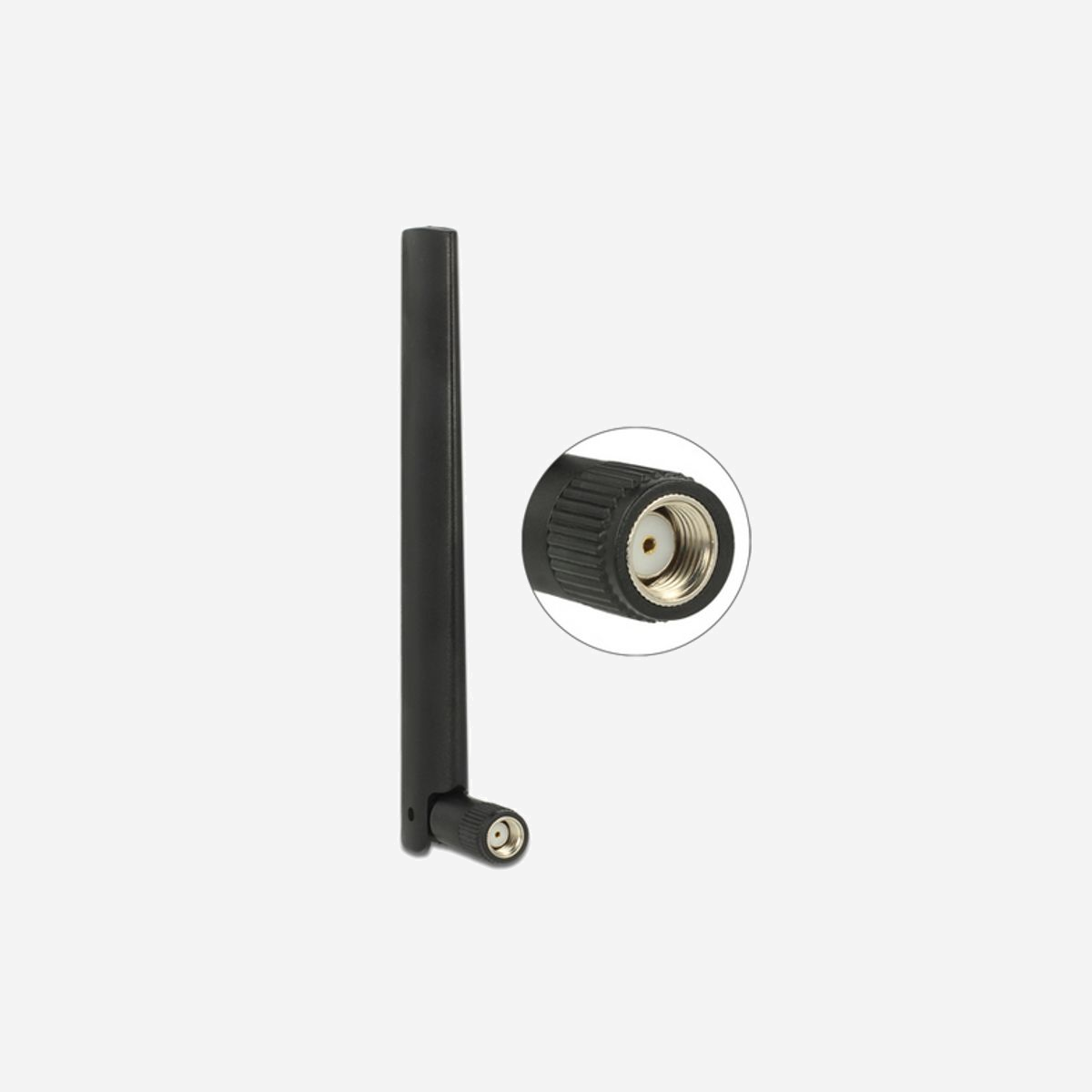 DeLOCK 88969 Antenne Omni-directionnelle 4.3 dBi RP-SMA, Standards IEEE 802.11b/g/n, Impédance 50 Ohm, Polarisation Verticale, Noir, -20°C à 65°C - DeLOCK 88969. Niveau de gain de l'antenne (max): 4,3 dBi, Standards réseau: IEEE 802.11b, IEEE 802.11g, IEEE 802.11n, Impédance: 50 Ohm. Type d'antenne: Antenne omni-directionnelle, Type de connecteur Antenne: RP-SMA, Polarisation: Polarisation verticale. Largeur: 20,1 mm, Hauteur: 135,6 mm, Poids: 20,5 g. Quantité: 1 pièce(s)