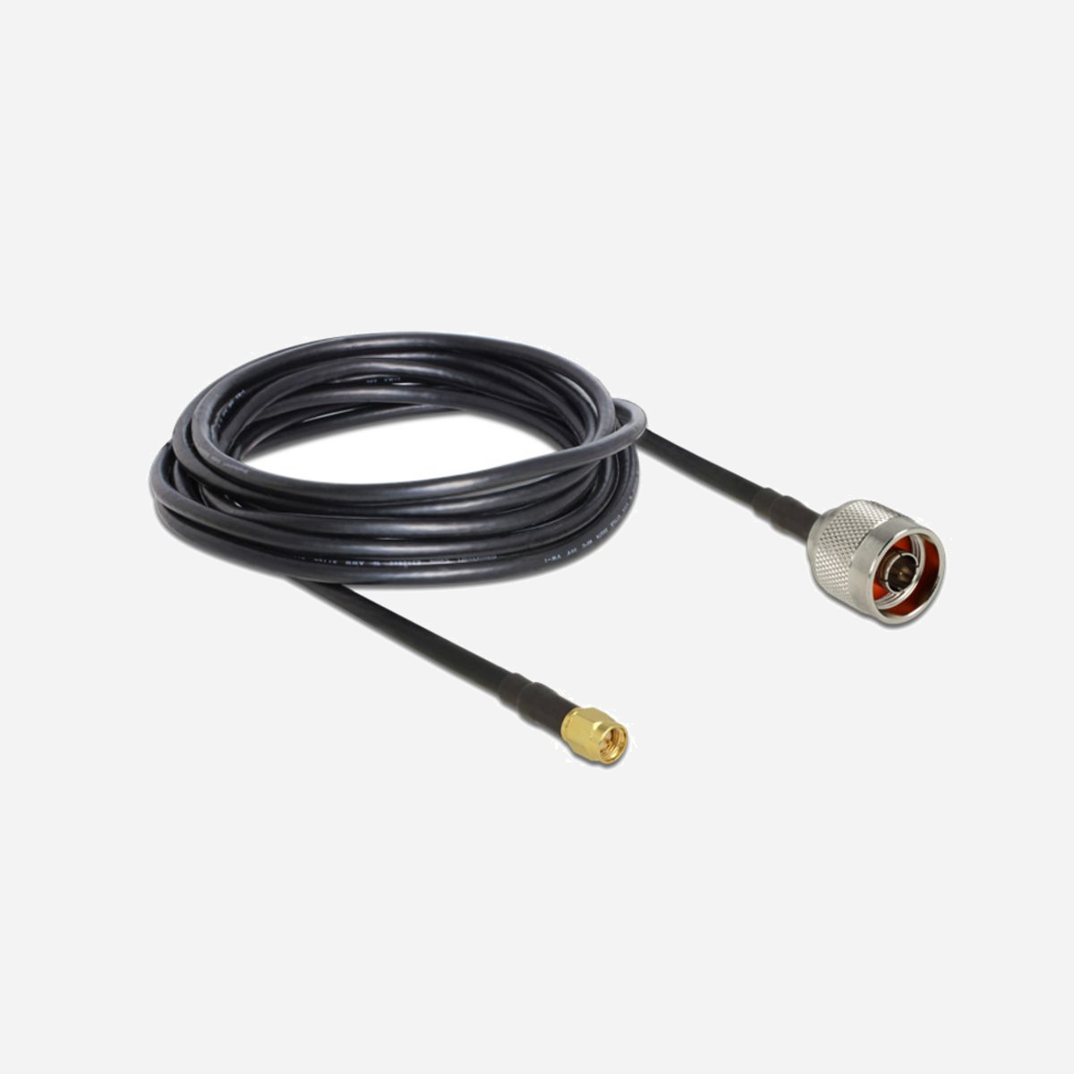 DeLOCK 89465 : Câble Coaxial RG-58 5m Connecteur N plug vers SMA plug, Impédance 50 Ohm, Fréquence 2.4 GHz, Noir - DeLOCK 89465. Longueur de câble: 5 m, Connecteur 1: N plug, Connecteur 2: SMA plug. Type d'emballage: Sac en polyéthylène. Pays d'origine: Chine