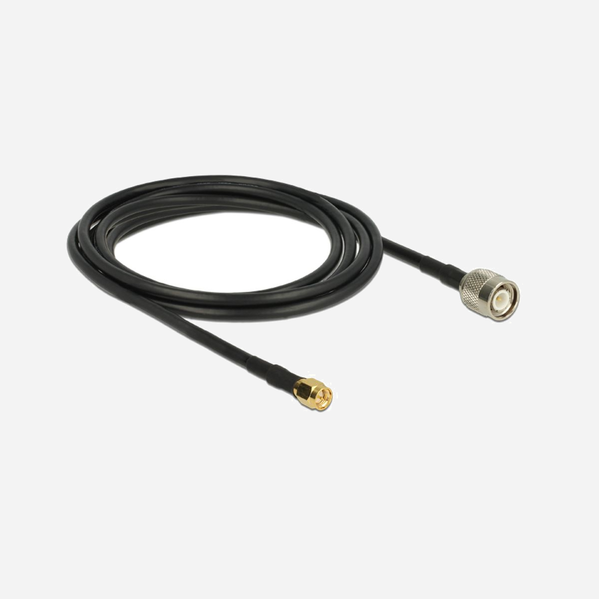 Câble coaxial DeLOCK 89506 - CFD200 2.5m - Connecteurs TNC mâle vers SMA mâle - 50 Ohm - Noir - Conditionnement individuel - DeLOCK 89506. Longueur de câble: 2,5 m, Connecteur 1: TNC, Connecteur 2: SMA. Quantité: 1 pièce(s). Type d'emballage: Sac en polyéthylène. Pays d'origine: Chine
