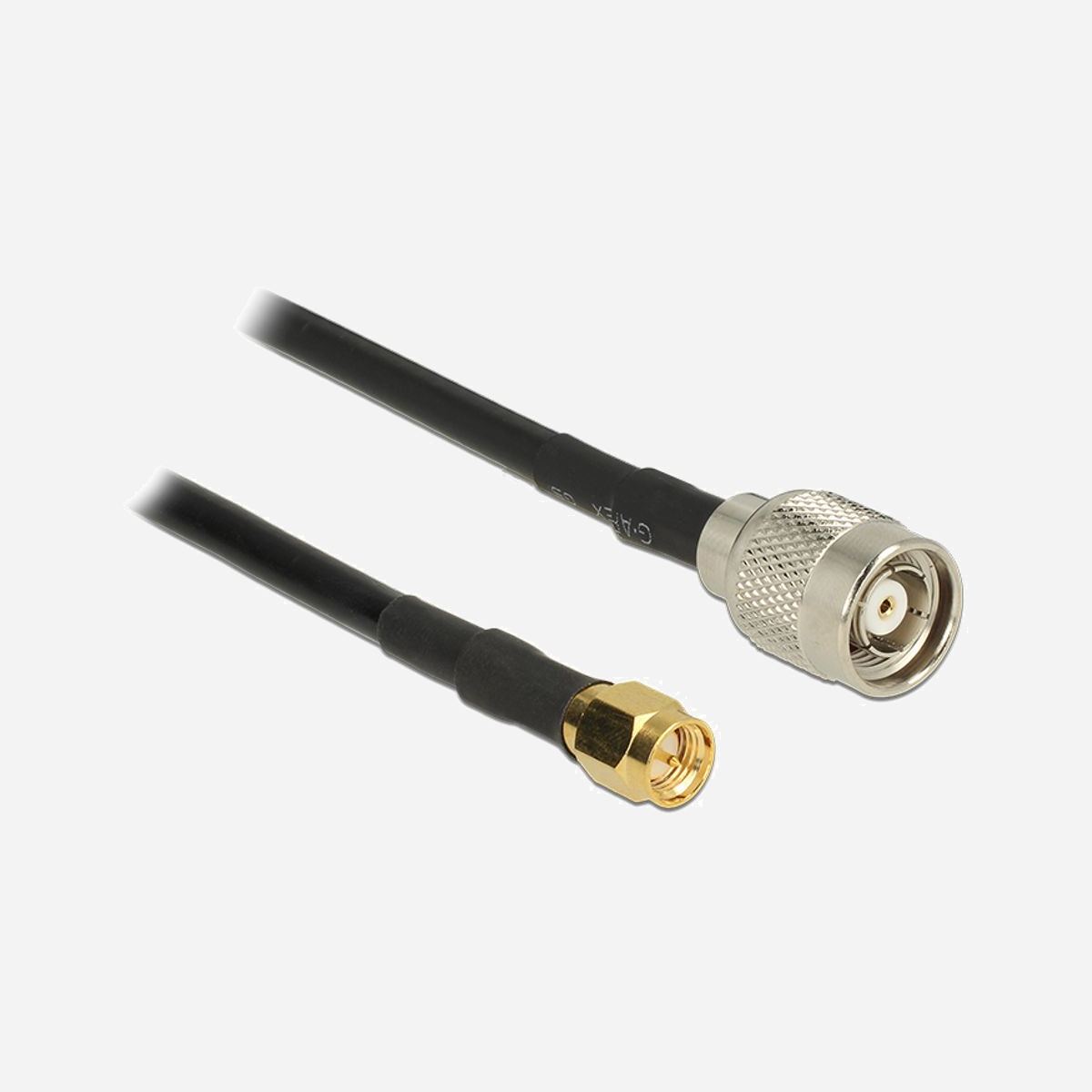 DeLOCK 89512 - Câble Coaxial RG-58 C/U 7.5m, Connecteurs RP-TNC mâle vers SMA mâle, 50 Ohm, Noir - DeLOCK 89512. Longueur de câble: 7,5 m, Connecteur 1: RP-TNC, Connecteur 2: SMA. Quantité: 1 pièce(s). Type d'emballage: Sac en polyéthylène