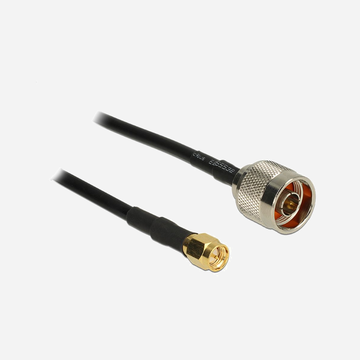 DeLOCK Câble Coaxial CFD200 N/SMA 15m Noir - Connecteur N Mâle Droit, Connecteur SMA Mâle Droit, Impédance 50 Ohm - Conditionnement Sachet Individuel - DeLOCK 15m, N/SMA. Longueur de câble: 15 m, Connecteur 2: SMA, Type de câble: CFD200. Quantité: 1 pièce(s). Type d'emballage: Sac en polyéthylène