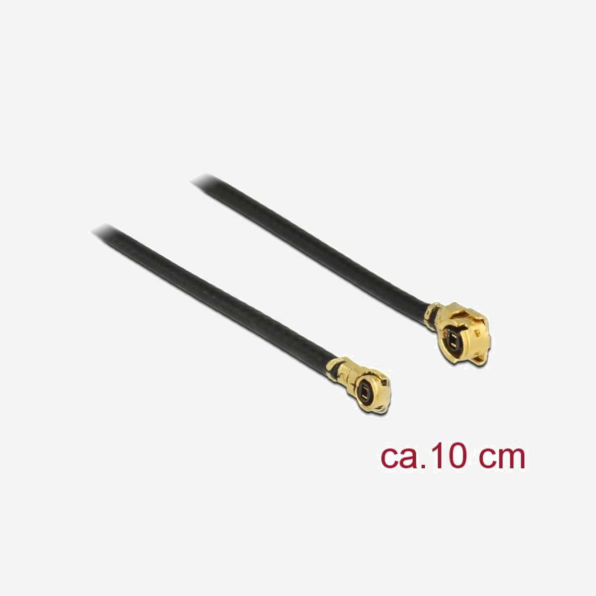 Câble coaxial DeLOCK 89647 1.13, 0.3m, Connecteurs MHF (I-PEX) à MHF IV/ HSC MXHP32, Impédance 50 Ohm, Noir/Or - DeLOCK 89647. Longueur de câble: 0,3 m, Connecteur 1: MHF (I-PEX), Connecteur 2: MHF IV/ HSC MXHP32. Quantité: 1 pièce(s). Type d'emballage: Sac en polyéthylène