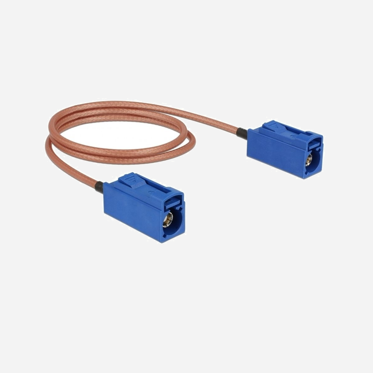 DeLOCK 89667 Câble Coaxial RG-316 0.5m, Connecteurs FAKRA C Femelle-Femelle, 50 Ohm, Droit, Bleu/Marron, Diamètre 2.6mm, Sachet Individuel - DeLOCK 89667. Longueur de câble: 0,5 m, Connecteur 1: FAKRA C, Connecteur 2: FAKRA C. Quantité: 1 pièce(s). Type d'emballage: Sac en polyéthylène