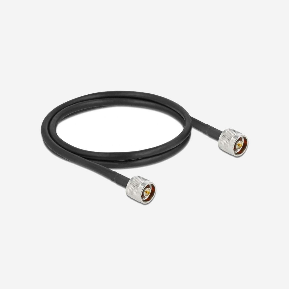 DeLOCK Câble d'antenne N mâle vers N mâle 1m LMR300, 50 Ohm, Noir - Connecteurs droits, Diamètre isolant 7.5mm, Impédance 50 Ohm - Le câble d'antenne de Delock est approprié aux composants de connexion de la technologie de fréquence radio.