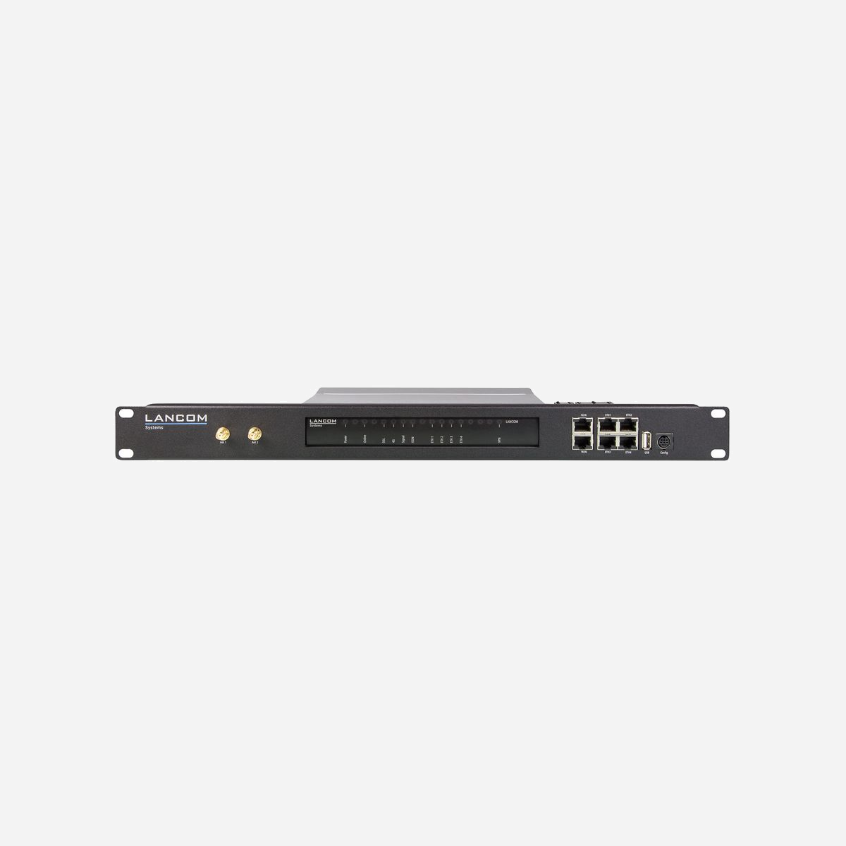 LANCOM Rack Mount Plus 61644 : Équerre de fixation 1U métal noir 483x160x44mm (19") pour LANCOM 1800, 1700, 1650E, 730-4G+, WLC-30/60 - 5x Ethernet, Serial, 3G/4G - LANCOM Rack Mount Plus. Type: Équerre de fixation, Couleur du produit: Noir, Matériau du boîtier/corps: Métal. Taille (impériale): 48,3 cm (19"), Largeur: 483 mm, Profondeur: 160 mm. Quantité: 1 pièce(s), Largeur du colis: 185 mm, Profondeur du colis: 540 mm. Caractéristiques: Ports: 5x Ethernet, 1x serial, 2x 3G/4G, 1x ISDN, 1x USB A socket