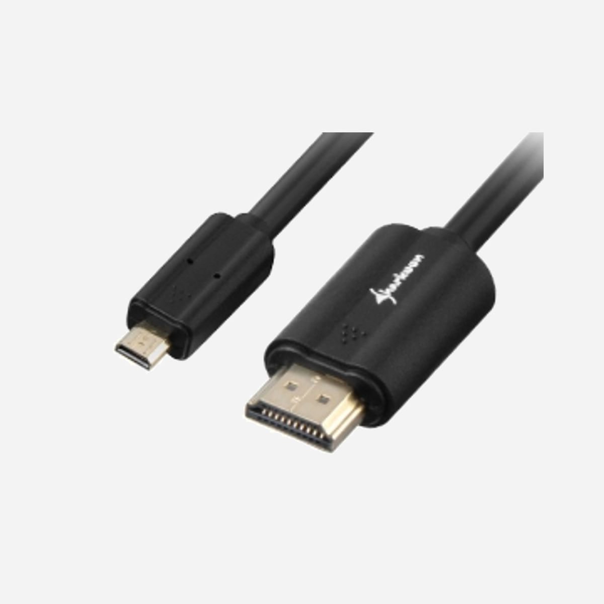Câble Sharkoon HDMI 1.5m - HDMI Type A (Standard) vers Micro HDMI Type D - 4096x2160, 3D, contacts plaqués or, Ethernet HDMI, AWG32 - Sharkoon 1.5m, HDMI/Micro HDMI. Longueur de câble: 1,5 m, Connecteur 1: HDMI Type A (Standard), Genre de connecteur 1: Mâle, Connecteur 2: HDMI Type D (Micro), Genre de connecteur 2: Mâle, Contacts du connecteur de placage: Or, Compatibilité 3D, Résolution maximale: 4096 x 2160 pixels, Couleur du produit: Noir
