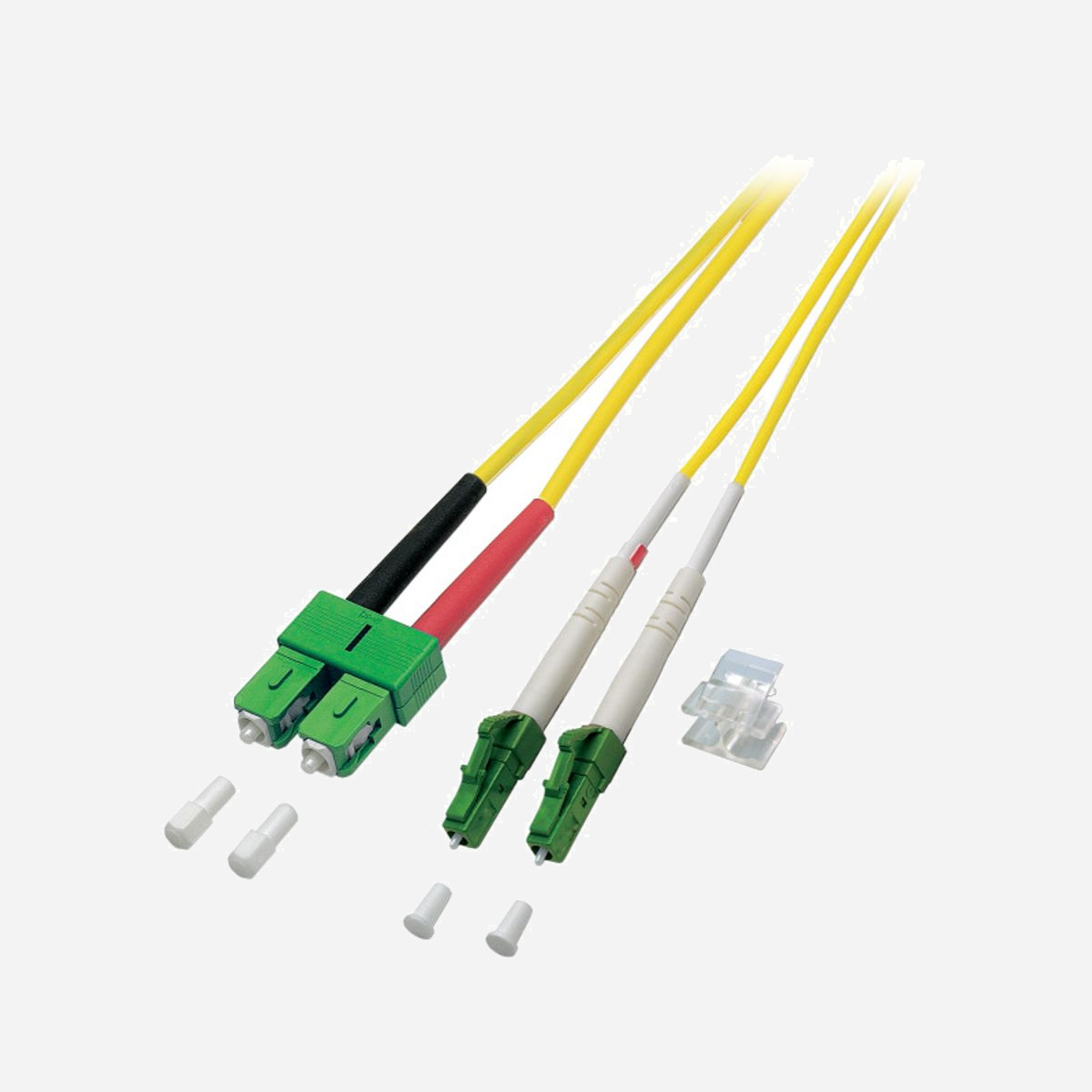 EFB Elektronik O0387.10 : Câble Fibre Optique OS2 10m LC/SC, 9/125µm, APC, Full Duplex, Jaune, pour applications InfiniBand et Fibre Optique. - EFB Elektronik O0387.10. Longueur de câble: 10 m, Type de fibre optique: OS2, Connecteur 1: LC, Connecteur 2: SC, Diamètre principal: 9 µm, Full duplex