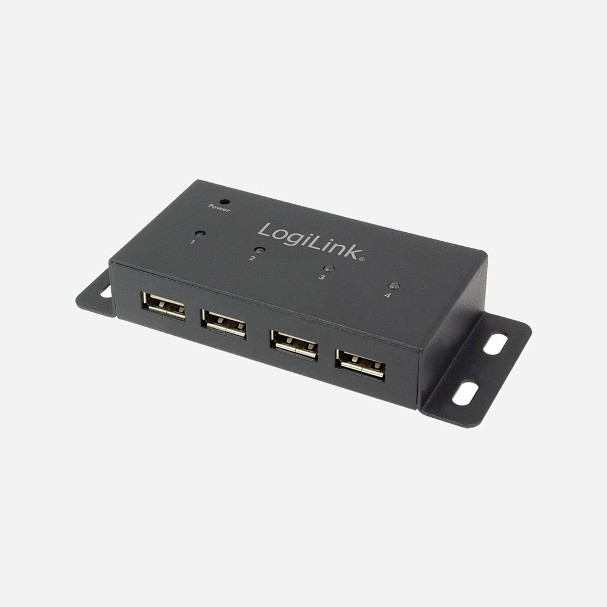 LogiLink UA0141A Hub USB 2.0 4 Ports 480 Mbit/s Boîtier Métal Noir, Alimentation Secteur 100-240V, 117x45x20mm, Compatible Windows/macOS - LogiLink UA0141A. Interfaces Hub: USB 2.0. Taux de transfert de données: 480 Mbit/s, Couleur du produit: Noir, Matériau du boîtier/corps: Métal. Type de source d'alimentation: Secteur, Tension d'entrée: 100 - 240 V, Courant d'entrée: 2 A. Largeur: 117 mm, Profondeur: 45 mm, Hauteur: 20 mm. Largeur du colis: 168 mm, Profondeur du colis: 117 mm, Hauteur du colis: 60 mm