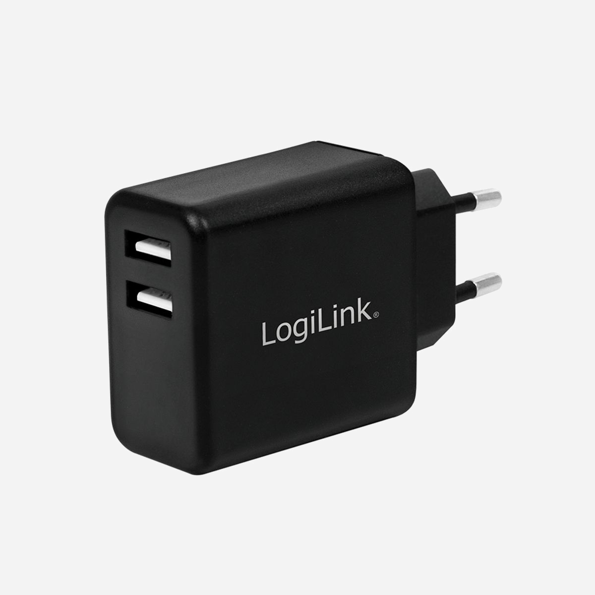 LogiLink PA0210 Chargeur Secteur Universel 2 Ports USB 2.0, 5V/2.4A, 12W, 100-240V, Protections Surcharge/Court-circuit, Noir, 90x28x50mm - LogiLink PA0210. Type de chargeur: Intérieure, Type de source d'alimentation: Secteur, Compatibilité de chargeur: Universel. Tension d'entrée: 100 - 240 V, Tension de sortie (max): 5 V, Courant de sortie de l'adaptateur secteur: 2,4 A. Quantité de Ports USB 2.0: 2, Dispositifs de protection électrique: Surcharge, Surcharge, Surcharge, Court-circuit. Couleur du produit: Noir