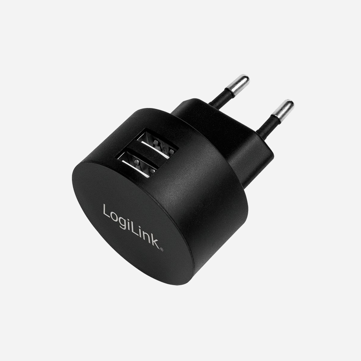 LogiLink PA0218 Chargeur Secteur Universel Noir, 2 Ports USB 2.0, 5V 2.1A (10.5W), Entrée 100-240V, 50/60Hz, Dimensions 45x45x63mm - LogiLink PA0218. Type de chargeur: Intérieure, Type de source d'alimentation: Secteur, Compatibilité de chargeur: Universel. Tension d'entrée: 100 - 240 V, Tension de sortie (max): 5 V. Quantité de Ports USB 2.0: 2. Couleur du produit: Noir
