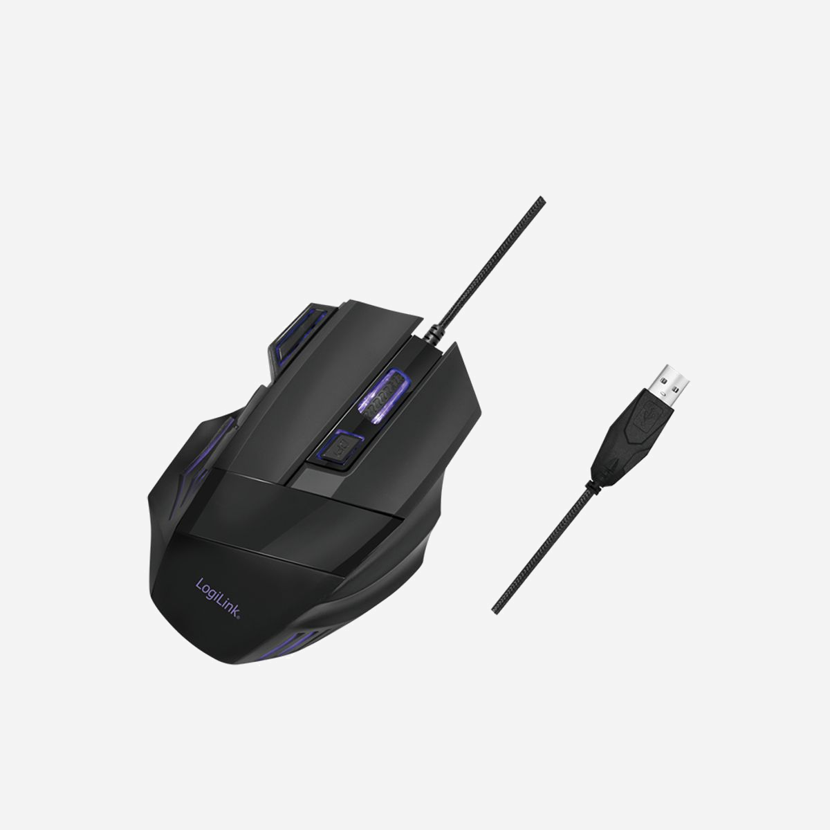 Souris Gaming LogiLink ID0202 USB Type-A Optique 2400 DPI 7 Boutons Programmables Droitier avec Rétroéclairage Violet - LogiLink ID0202. Format: Droitier. Technologie de détecteur de mouvement: Optique, Interface de l'appareil: USB Type-A, Résolution en mouvement: 2400 DPI, Type de boutons: Boutons poussoirs, Quantité de boutons programmables: 7, Type Scroll: Roue. Couleur de l'éclairage: Violet. Source d'alimentation: Cable. Couleur du produit: Noir