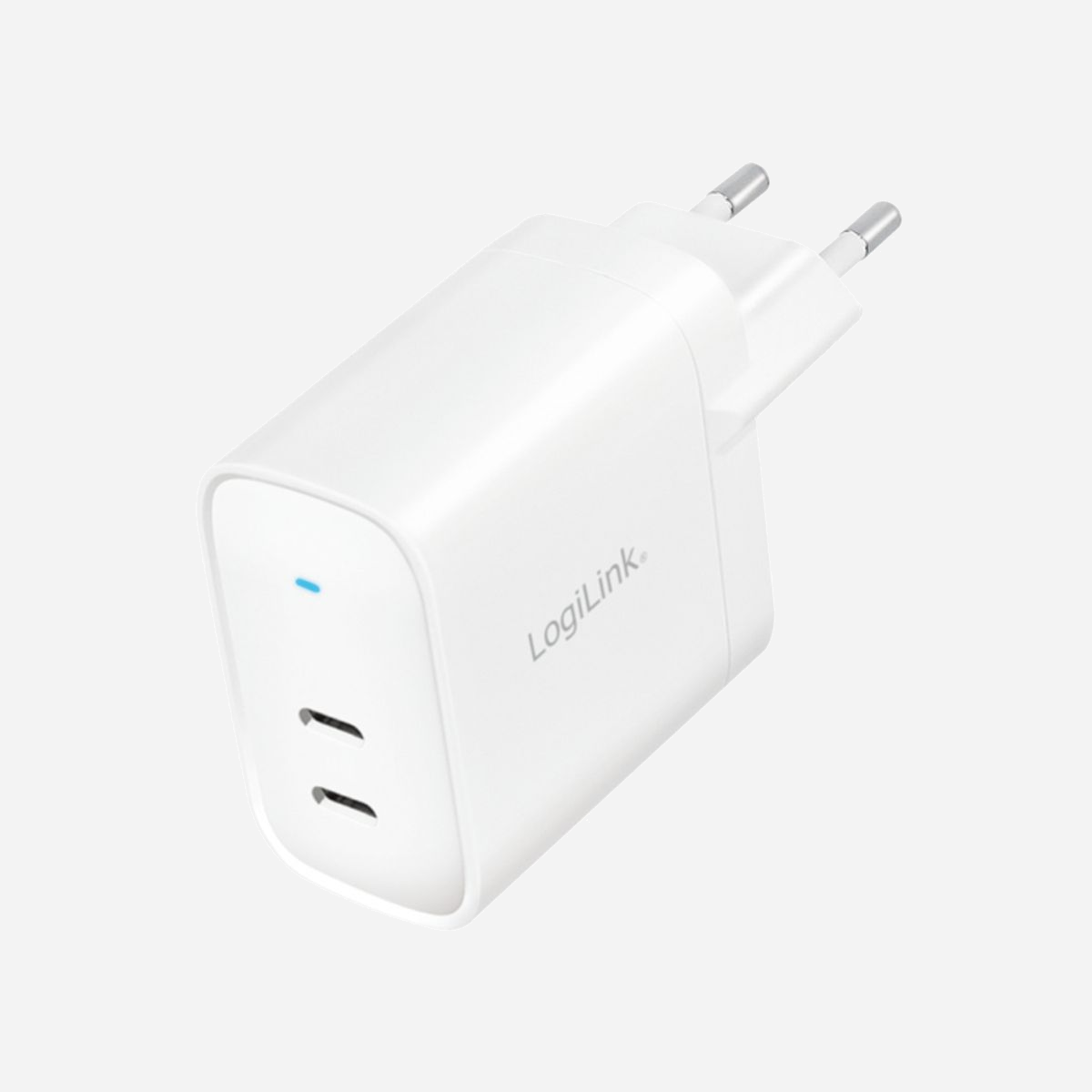 LogiLink PA0282 Chargeur Secteur 40W GaN, 1x USB-C & 1x USB 3.2 Gen 1, Charge Rapide, 5V/3A, 9V/2.22A, 12V/1.67A, Protections Multiples, Blanc - LogiLink PA0282. Type de chargeur: Intérieure, Type de source d'alimentation: Secteur, Compatibilité de chargeur: Téléphone portable, Tablette. Tension d'entrée: 230 - 240 V, Courant de sortie de l'adaptateur secteur: 1 A. Quantité de ports USB de type C: 1, Charge rapide, Dispositifs de protection électrique: Surtension, Surcharge, Surchauffe, Court-circuit. Couleur du produit: Blanc