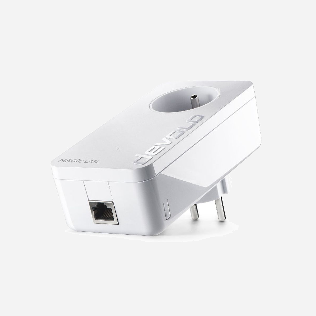Devolo Magic 1 LAN Starter Kit - 2 Adaptateurs - CPL 1200 Mbit/s - Gigabit Ethernet - Portée 400m - QoS - Blanc - Compatible Windows, Linux, macOS, Android, iOS - Devolo Magic 1 Lan Starter Kit 1-1-2. Débit de transfert des données maximum: 1200 Mbit/s, Standards réseau: IEEE 802.1p, IEEE 802.3, IEEE 802.3ab, IEEE 802.3az, IEEE 802.3u, IEEE 802.3x, Type d'interface LAN Ethernet: Gigabit Ethernet. Consommation électrique typique: 5,1 W, Consommation d'énergie (mode veille): 2 W, Tension d'entrée AC: 196 - 250 V. Couleur du produit: Blanc, Certification: CE. Système mobile supporté: Android, iOS. Largeur: 76 mm, Profondeur: 40 mm, Hauteur: 152 mm