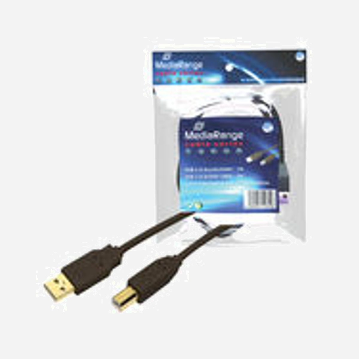 MediaRange MRCS101 Câble USB 2.0 1.8m USB A vers USB B Mâle/Mâle Noir pour imprimantes, scanners et disques durs externes - MediaRange MRCS101. Longueur de câble: 1,8 m. Connecteur 1: USB A, Connecteur 2: USB B, Genre du connecteur: Mâle/Mâle, Couleur du produit: Noir