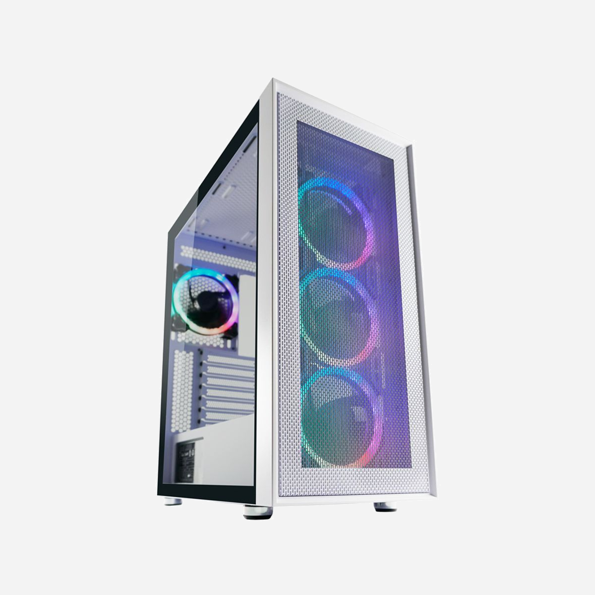 LC-Power Gaming 802W Boîtier PC Midi Tower Blanc - ATX/micro ATX/Mini-ITX, 3x2.5", 2x3.5", USB 3.2 Gen 1/Gen 2 Type-A/Type-C, RGB, Verre Trempé - LC-Power Gaming 802W. Format: Midi Tower, Type: PC, Couleur du produit: Blanc. Ventilateurs installés avant: 3x 120 mm, 2x 140 mm, Prise en charge des diamètres des ventilateurs avants: 120,140 mm, Ventilateurs latéraux installés: 2x 120 mm. Tailles de disques durs supportées: 2.5,3.5", Facteur de forme SSD: 2.5". Largeur: 215 mm, Profondeur: 425 mm, Hauteur: 480 mm. Largeur du colis: 280 mm, Profondeur du colis: 530 mm, Hauteur du colis: 490 mm