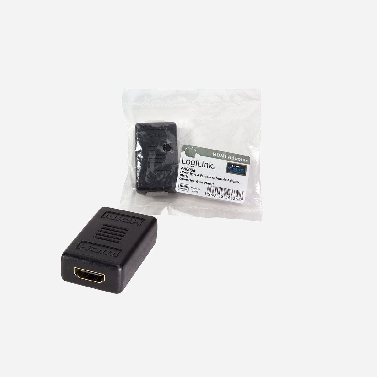 LogiLink Adaptateur HDMI AH0006, HDMI vers HDMI, Connecteurs HDMI mâle/mâle, Couleur Noir - LogiLink HDMI Adapter. Connecteur 1: HDMI, Connecteur 2: HDMI. Couleur du produit: Noir