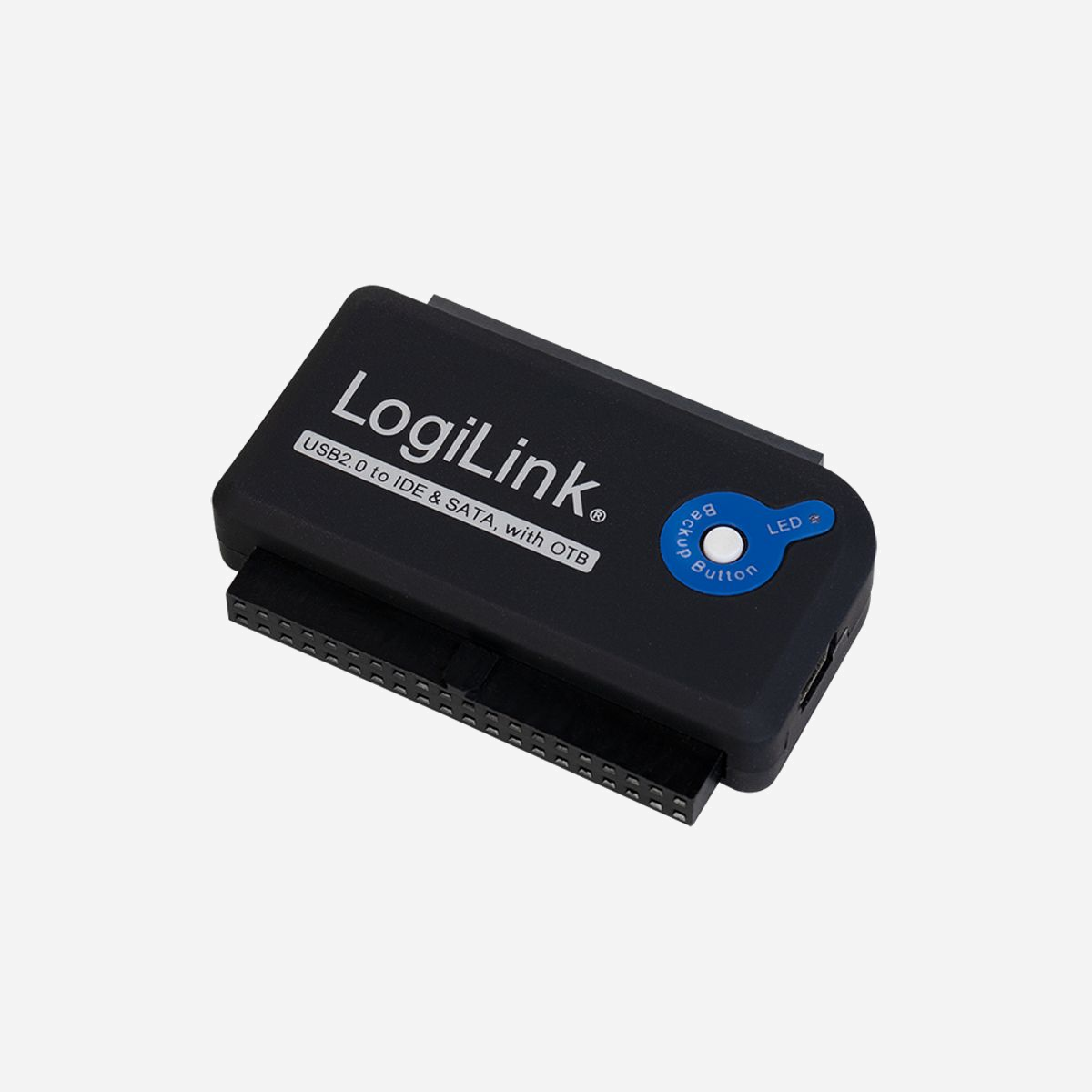 LogiLink AU0006C Adaptateur USB Type-A vers IDE/ATA et SATA, Taux de transfert 0.48 Gbit/s, Longueur câble 1.2m, Compatible Windows/macOS, Alimentation externe incluse. - LogiLink AU0006C. Interface de l'hôte: USB Type-A, Interface de sortie: IDE/ATA, SATA. Couleur du produit: Noir, Utilité: PC, Longueur maximale du câble: 1,2 m. Genre de connecteur 1: Mâle, Genre de connecteur 2: Femelle, Facteur de forme du connecteur 1: Droit. Prise en charge du système d'exploitation Windows: Windows 10. Câbles inclus: SATA, USB, Largeur du colis: 140 mm, Profondeur du colis: 70 mm
