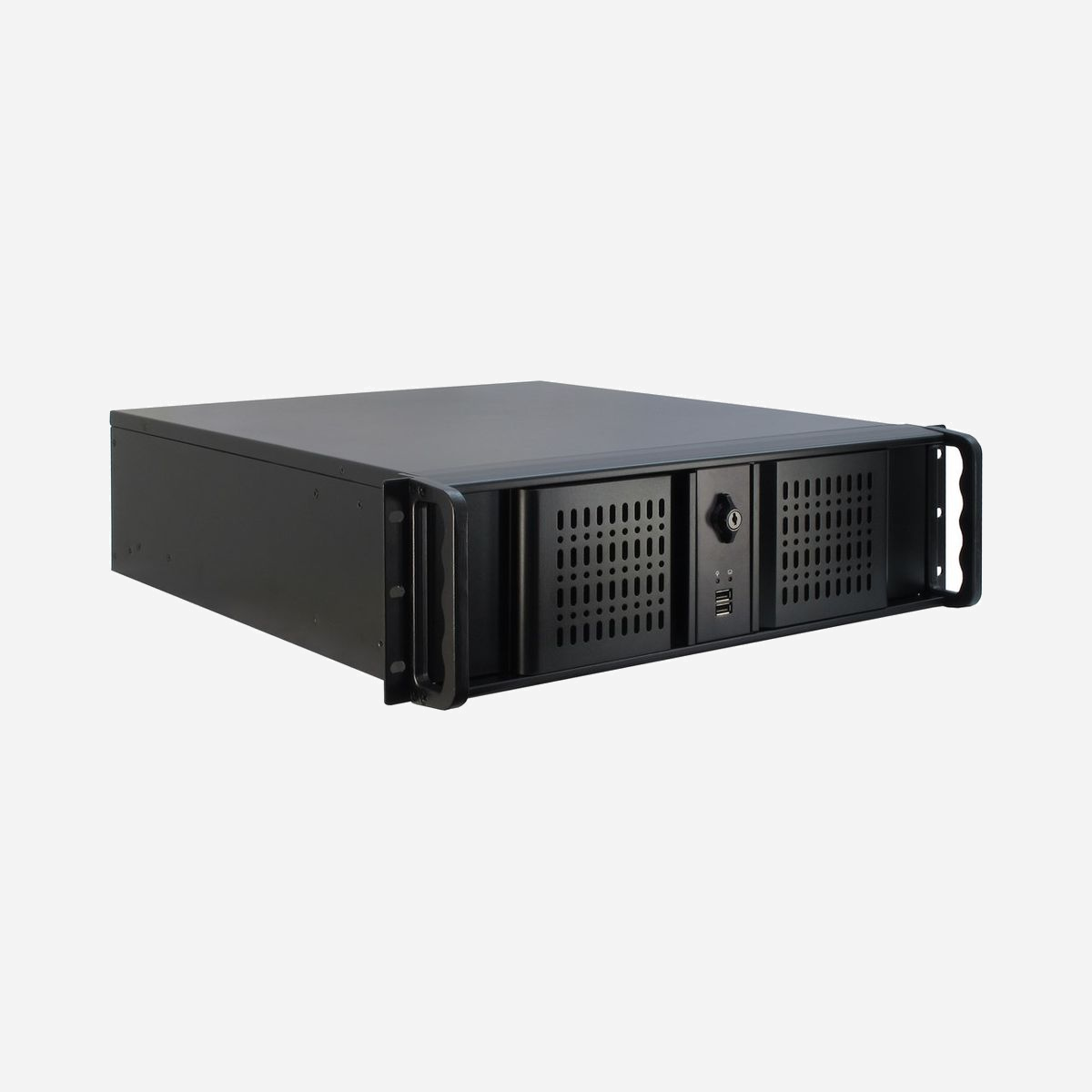 Inter-Tech 3U-3098-S Châssis Serveur Rackable 3U Acier Noir, Format ATX/microATX/Mini-ITX, 5x 3.5" internes, 4x 5.25" externes, 2x 60mm arrière - Inter-Tech 3U-3098-S. Format: Support, Type: Serveur, Couleur du produit: Noir. Ventilateurs arrières installés: 2x 60 mm, Pris en charge des diamètres des ventilateurs arrières: 60 mm. Tailles de disques durs supportées: 2.5,3.5". Largeur: 485 mm, Profondeur: 530 mm, Hauteur: 133 mm. Largeur du colis: 560 mm, Profondeur du colis: 630 mm, Hauteur du colis: 225 mm