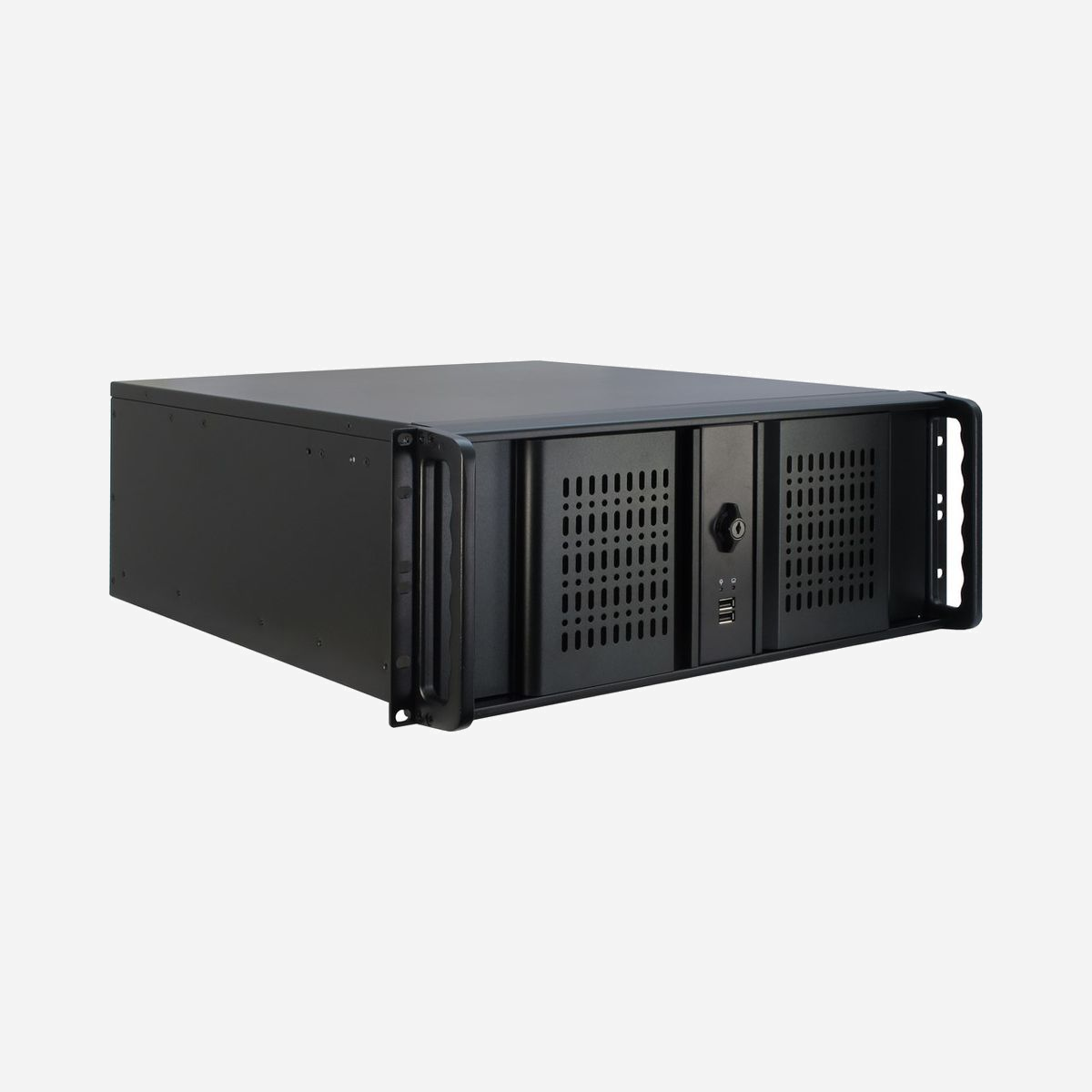 Inter-Tech 4U-4098-S Châssis Rackable 4U Acier Noir, 6 baies 5.25" externes, 5 baies 3.5" internes, compatible ATX/micro ATX/Mini-ITX, 2x 80mm arrière - Inter-Tech 4U-4098-S. Format: Support, Type: Serveur, Couleur du produit: Noir. Pris en charge des diamètres des ventilateurs arrières: 80 mm. Tailles de disques durs supportées: 2.5,3.5". Largeur: 485 mm, Profondeur: 520 mm, Hauteur: 178 mm. Largeur du colis: 560 mm, Profondeur du colis: 630 mm, Hauteur du colis: 280 mm