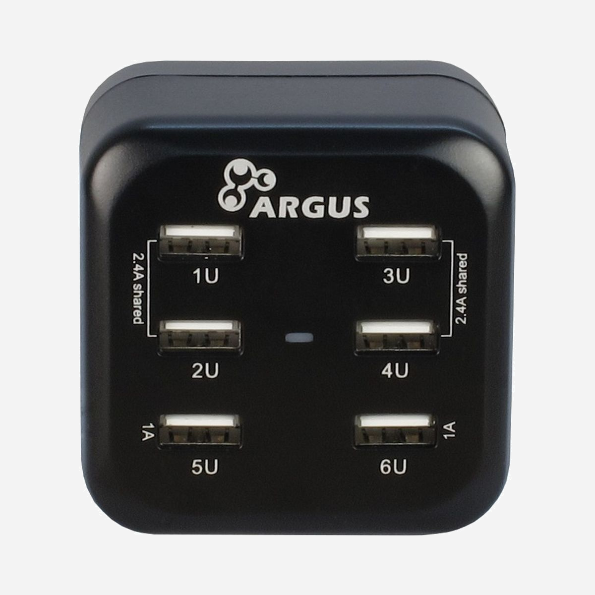 Inter-Tech Argus LS-6US USB Chargeur Secteur Universel Noir 5V/6.8A, Entrée 100-240V/1A, avec LED, Dimensions 675x580x675mm, Poids 170g - Inter-Tech Argus LS-6US USB. Type de chargeur: Intérieure, Type de source d'alimentation: Secteur, Compatibilité de chargeur: Universel. Tension d'entrée: 100 - 240 V, Tension de sortie (max): 5 V, Courant de sortie de l'adaptateur secteur: 6,8 A. Couleur du produit: Noir