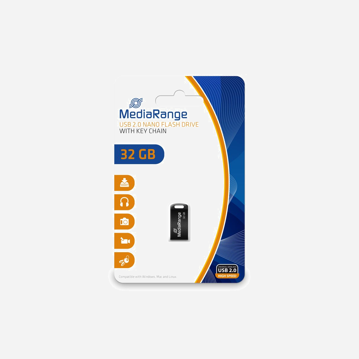 MediaRange MR922 Lecteur Flash USB 32 Go USB Type-A/Micro-USB 2.0 Noir, Lecture 15Mo/s, Ecriture 5Mo/s, Plug & Play, Bootable, 23x4x11.5mm - MediaRange MR922. Capacité: 32 Go, Interface de l'appareil: USB Type-A / Micro-USB, Version USB: 2.0, Vitesse de lecture: 15 Mo/s, Vitesse d'écriture: 5 Mo/s. Format: Sans capuchon. Poids: 5 g. Couleur du produit: Noir