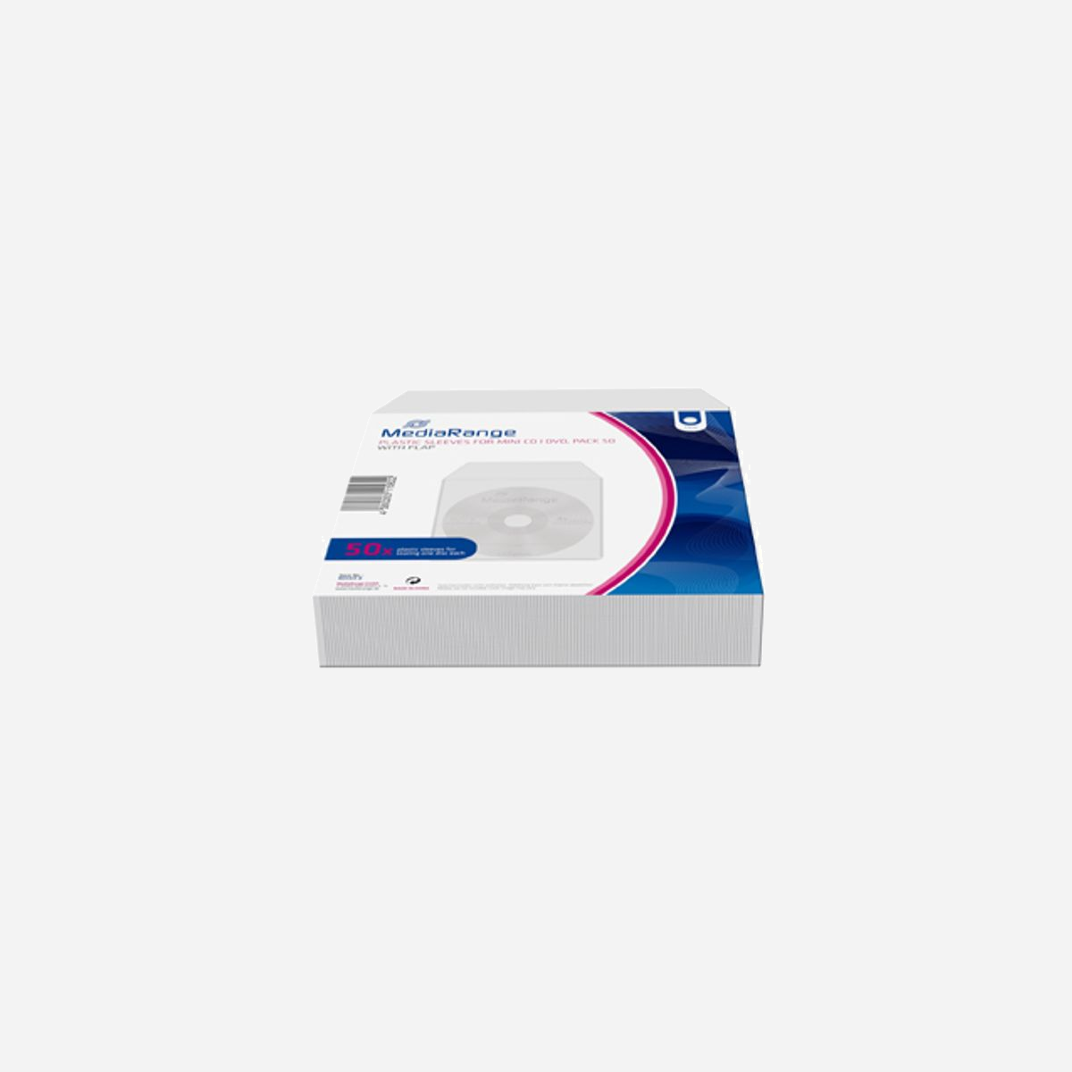 MediaRange - Lot de 50 Housses Transparentes pour CD/DVD - Capacité 1 Disque - Plastique - Diamètre 120mm - Dimensions Pack 89x30x85mm - RoHS - BOX64-8 - MediaRange Zubehör CD-/DVD-Rohlinge. Type d'étui: Housse, Capacité de CD: 1 disques, Couleur du produit: Transparent. Quantité: 50 pièce(s), Largeur du colis: 89 mm, Profondeur du colis: 30 mm. Largeur du casier principal (externe): 260 mm, Longueur du casier principal (externe): 210 mm, Hauteur du casier principal (externe): 200 mm