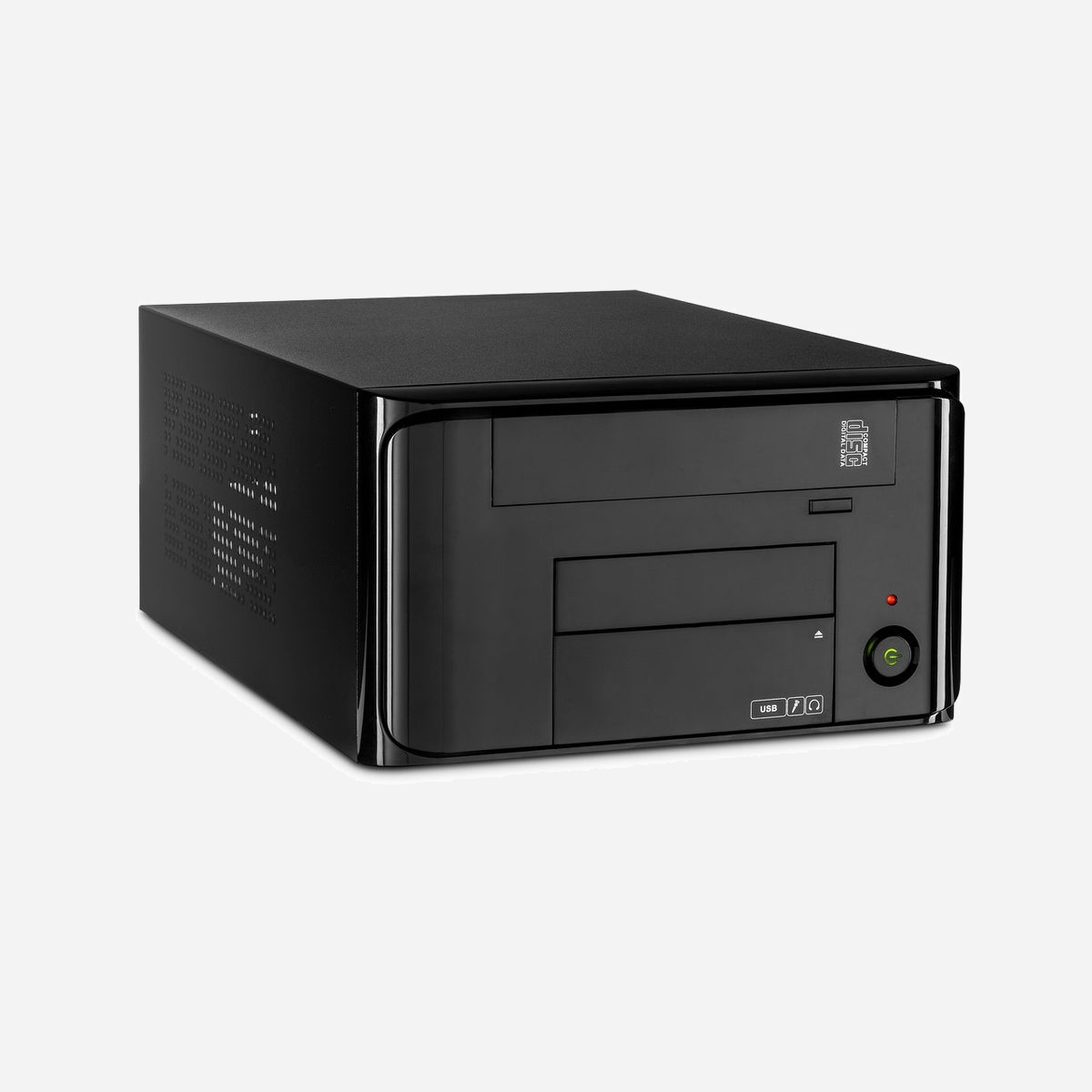 Inter-Tech MI-008 ITX Noir - Boîtier PC Mini-ITX, 1x 3.5", 1x 5.25", 1x 2.5", ports USB 3.2 Gen 1, SFX, 220x340x138mm, compatible cartes graphiques jusqu'à 27cm - Inter-Tech MI-008 ITX. Type: PC, Couleur du produit: Noir, Facteur de forme de carte mère supporté: Mini-ITX. Facteurs de forme d'alimentation pris en charge: SFX. Tailles de disques durs supportées: 2.5,3.5,5.25". Largeur: 220 mm, Profondeur: 340 mm, Hauteur: 138 mm. Largeur du colis: 280 mm, Profondeur du colis: 380 mm, Hauteur du colis: 175 mm