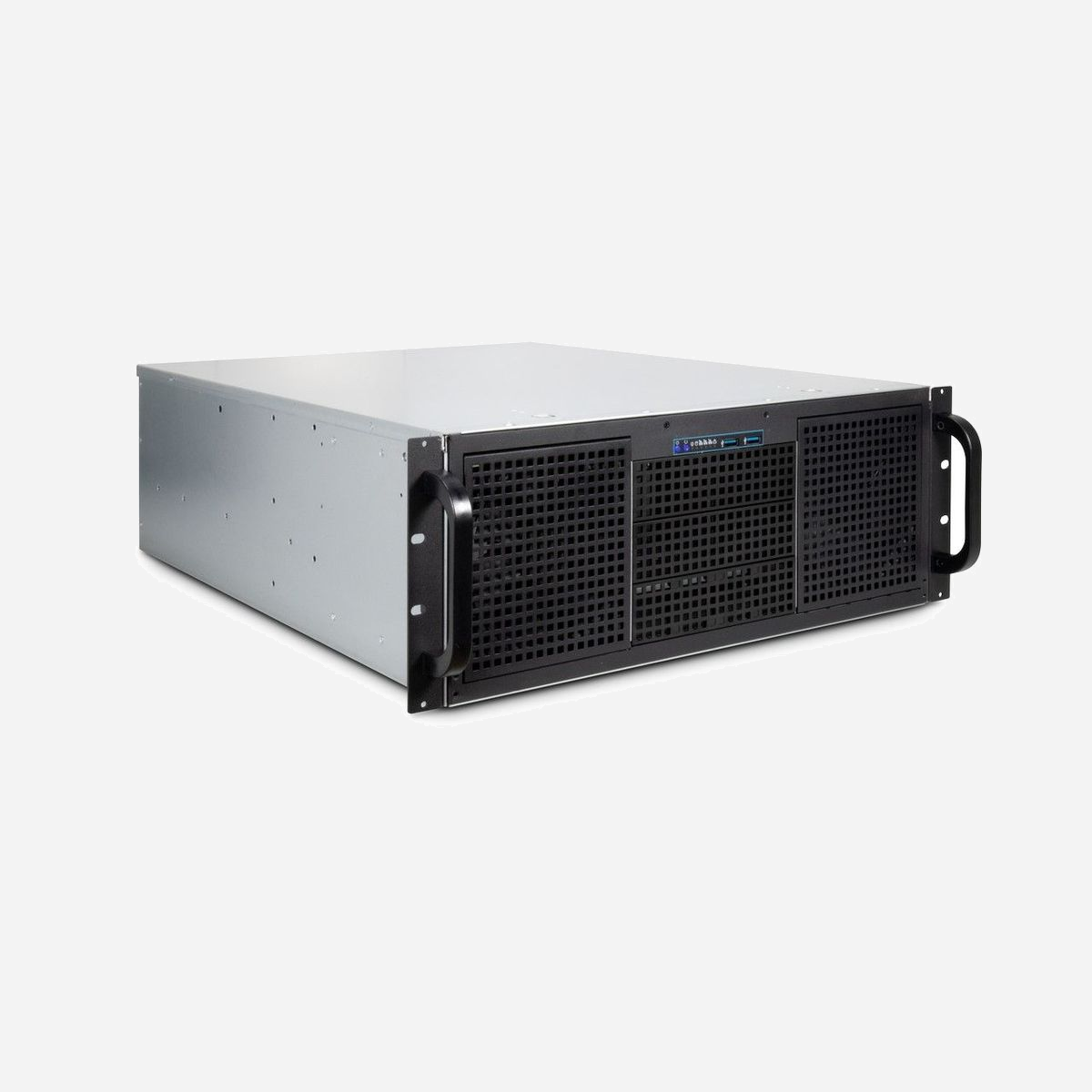 Inter-Tech 4U 40255 Châssis Serveur Rackable 4U Acier Noir/Gris, ATX/EATX, 11x 3.5", 4x 2.5", 3x 5.25", 2x 120mm avant, 2x 80mm arrière - Inter-Tech 4U 40255. Format: Support, Type: Serveur, Couleur du produit: Noir, Gris. Ventilateurs installés avant: 2x 120 mm, Ventilateurs arrières installés: 2x 80 mm. Tailles de disques durs supportées: 2.5,3.5". Largeur: 485 mm, Profondeur: 595 mm, Hauteur: 177,8 mm. Poids du paquet: 13,7 kg