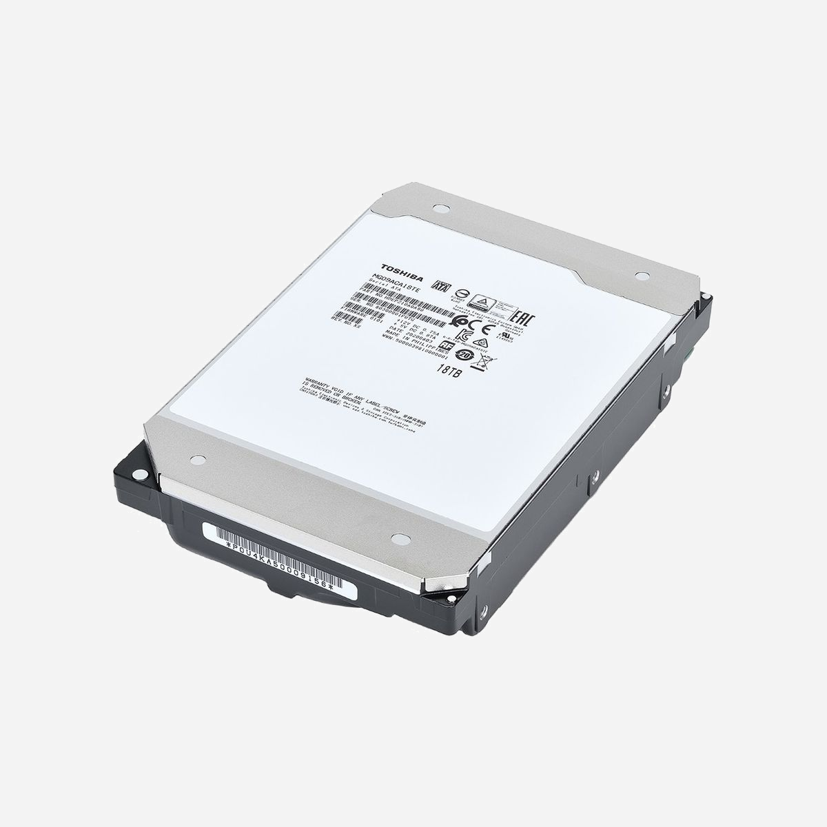 Toshiba MG09 Disque Dur Interne 18To 7200RPM 512Mo SATA III 3.5" HDD pour NAS - MG09ACA18TA - Charge de Travail 550To/an - Toshiba MG09. Capacité disque dur: 18 To, Vitesse de rotation du disque dur: 7200 tr/min, Taille du tampon du lecteur de stockage: 512 Mo, Taille du disque dur: 3.5", Interface: Série ATA III