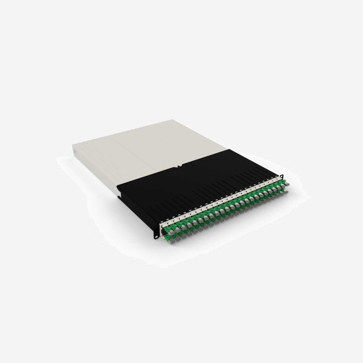 PATCHBOX PONE30STPGR : Système de gestion de câbles Cat6a U/FTP (STP) Vert, 24 câbles RJ-45 1.8m, 30RU, 482x600x44mm, PoE, Certification ISO/IEC 11801 - Le patchbox.one est la solution ultime de gestion des câbles pour votre baie réseau. Avec 24 câbles rétractables, il garde votre baie organisée sur le long terme, rendant votre infrastructure IT plus rentable. Grâce à cette solution tout-en-un, vous pouvez utiliser jusqu'à 50 % d’espace supplémentaire dans la baie, réduire considérablement les temps d'arrêt des serveurs et rendre l'installation, la maintenance et le dépannage jusqu'à 10 fois plus rapides. Nos câbles Cat.6a respectent les normes ISO et vous permettent d’alimenter vos équipements via PoE (STP) et PoE++ (UTP), ou bien de choisir des câbles en fibre optique ultra-flexibles et peu sensibles aux courbures, fabriqués avec la fibre Corning® ClearCurve®. Nos câbles Cat.6a sont disponibles en 8 couleurs différentes (noir, bleu, rouge, vert, jaune, blanc, gris et violet), et nos câbles en fibre optique sont proposés en versions OS2 et OM4 avec des connecteurs LC-LC et LC-SC.