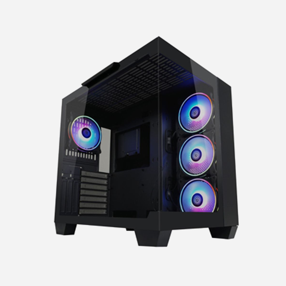 LC-Power 809B Midi Tower Noir - ATX/EATX/micro ATX/Mini-ITX, 3x120mm avant, 1x120mm arrière, USB 3.2 Gen 1/Gen 2 Type-C, Verre trempé - LC-Power 809B. Format: Midi Tower, Type: PC, Couleur du produit: Noir. Ventilateurs installés avant: 3x 120 mm, Prise en charge des diamètres des ventilateurs avants: 120,140 mm, Ventilateurs arrières installés: 1x 120 mm. Tailles de disques durs supportées: 2.5,3.5". Largeur: 300 mm, Profondeur: 430 mm, Hauteur: 420 mm