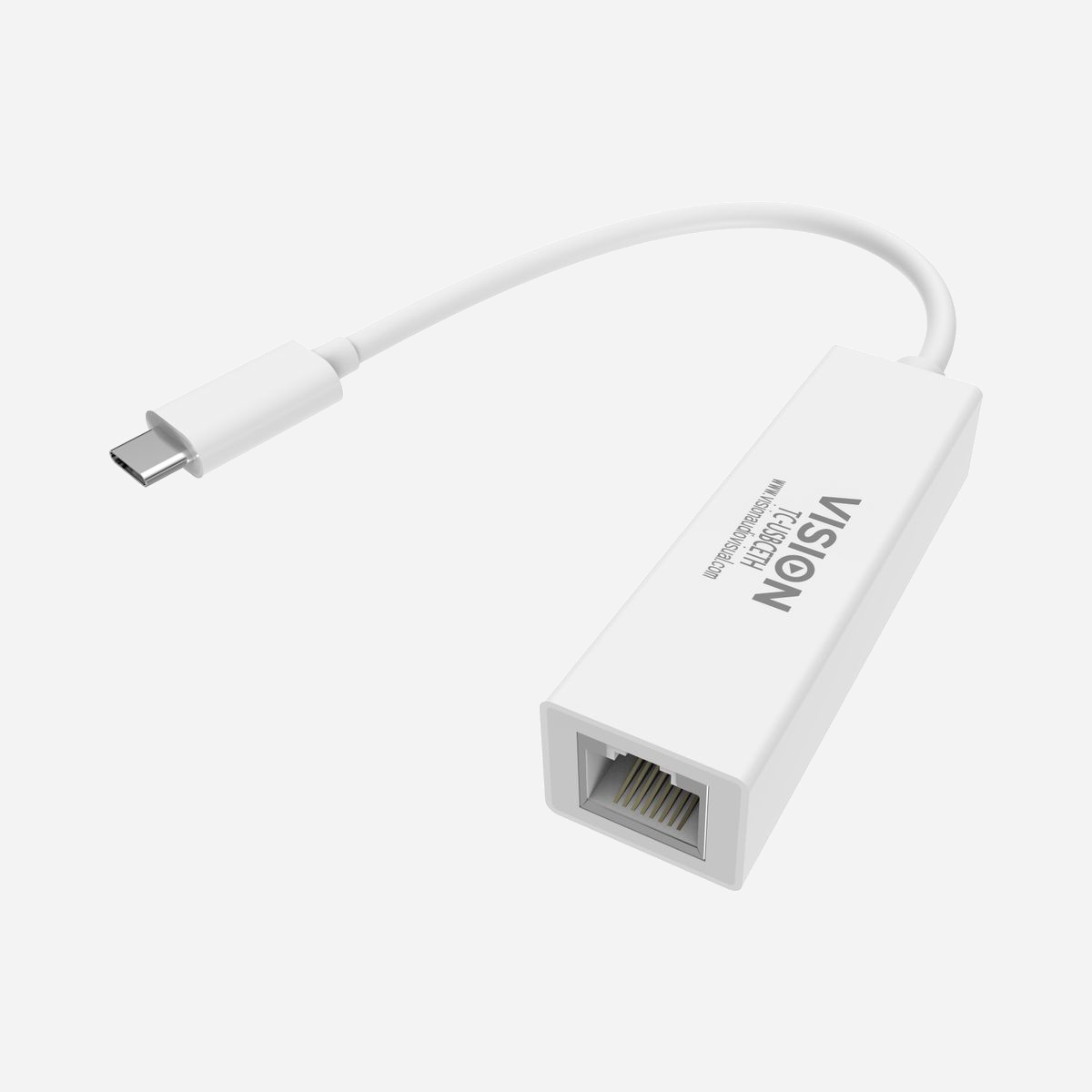 Vision TC-USBCETH : Carte d'Interfaces et Adaptateur USB-C vers Ethernet - Blanc, Certifié CE/FCC, 200mm, 25g, Code SH 84733020 - Vision TC-USBCETH. Couleur du produit: Blanc, Certification: CE, FCC. Profondeur: 200 mm, Poids: 25 g. Largeur du colis: 220 mm, Profondeur du colis: 170 mm