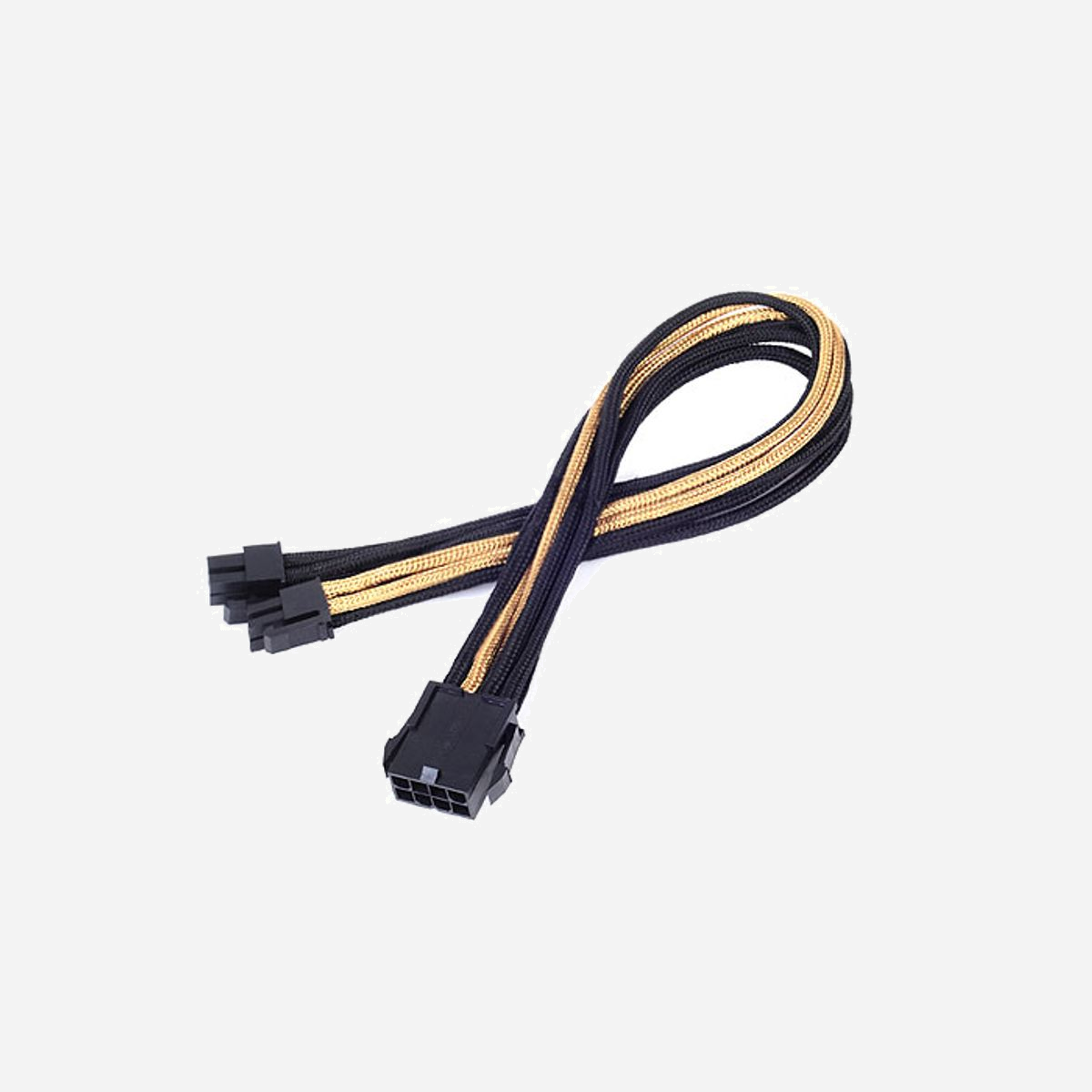Silverstone SST-PP07-EPS8BG Câble d'extension EPS12V 8-pin(4+4) mâle vers 8-pin femelle, 0.3m, Noir/Or, connecteur coudé 90° - Silverstone PP07-EPS8BG. Longueur de câble: 0,3 m, Connecteur 1: 8-pin(4+4) EPS12V, Connecteur 2: 8-pin EPS12V