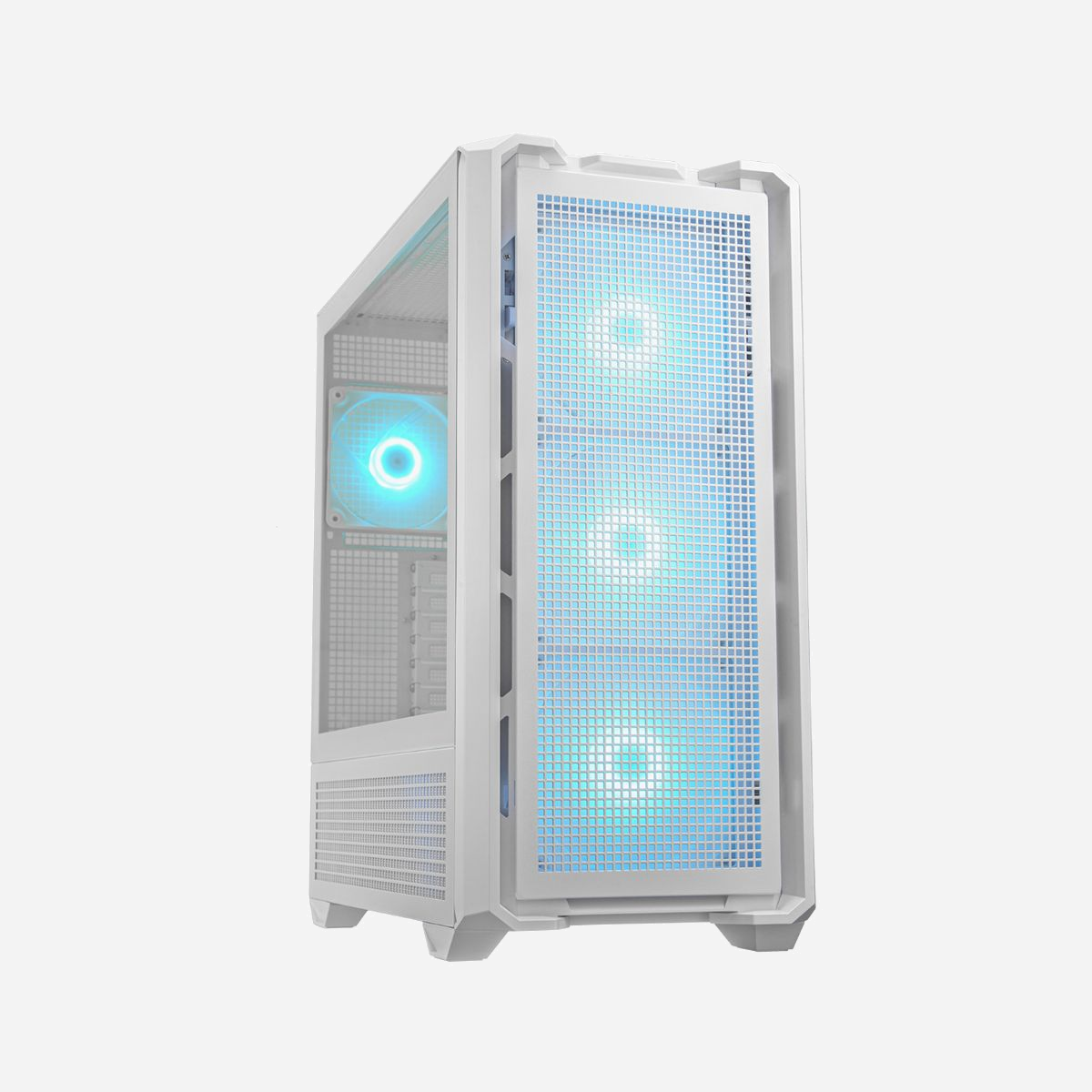 COUGAR Gaming MX600 RGB Full Tower Blanc, ATX/EATX, 3x140mm avant, 1x120mm arrière, USB 3.2 Gen 1/Gen 2, Vitre Trempée, Refroidissement CPU 180mm, GPU 400mm - COUGAR Gaming MX600 RGB. Format: Full Tower, Type: PC, Couleur du produit: Blanc. Ventilateurs installés avant: 3x 140 mm, Prise en charge des diamètres des ventilateurs avants: 120,140 mm, Ventilateurs arrières installés: 1x 120 mm. Tailles de disques durs supportées: 2.5,3.5". Largeur: 235 mm, Profondeur: 478 mm, Hauteur: 515 mm. Largeur du colis: 300 mm, Profondeur du colis: 540 mm, Hauteur du colis: 565 mm