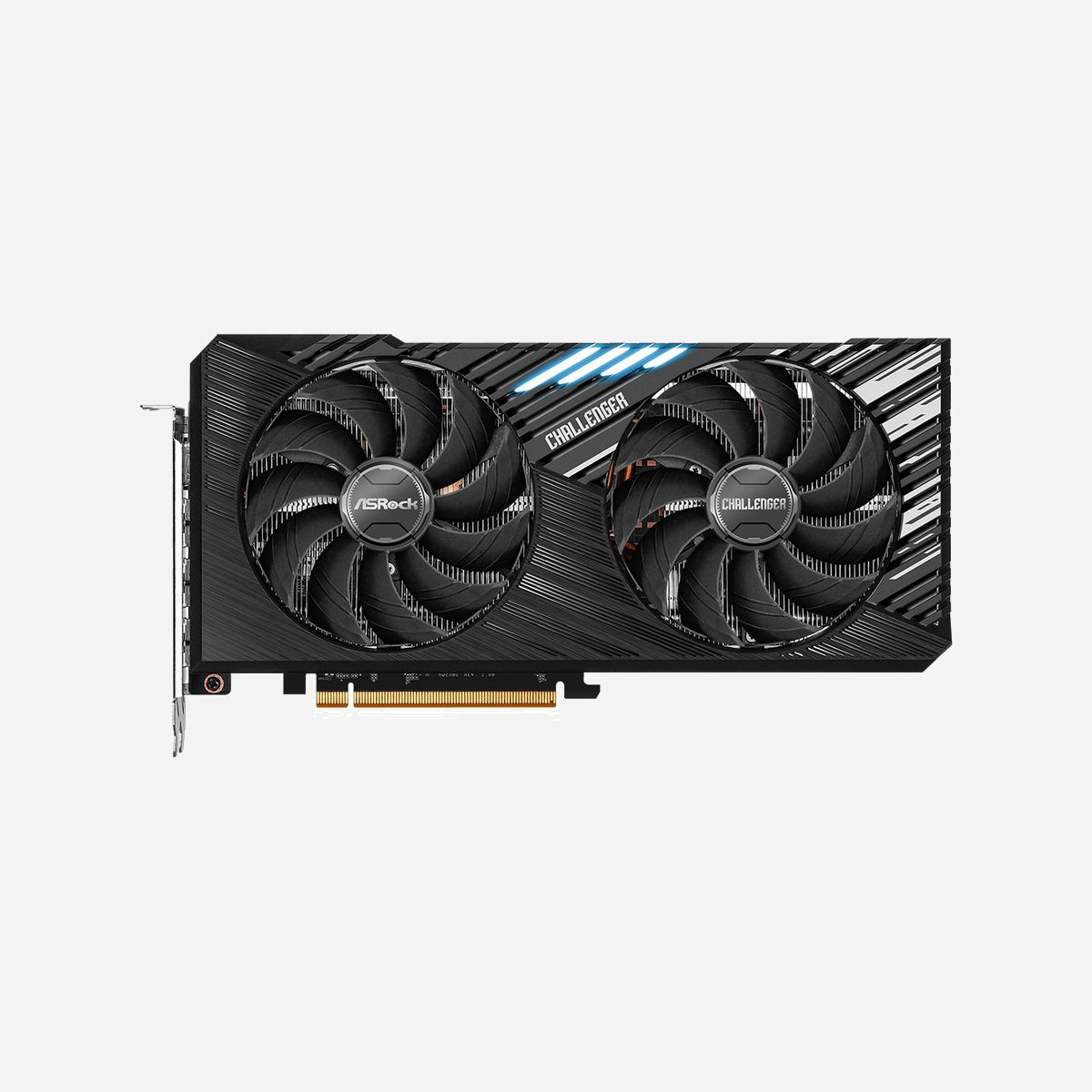 Asrock Challenger Radeon RX 7800 XT 16GB GDDR6, Fréquence Boost 2475MHz, 3840 SP, PCIe 4.0, 1x HDMI 2.1, 3x DisplayPort 2.1, 2 ventilateurs - Asrock Challenger Radeon RX 7800 XT. Processeur graphique famille: AMD, Processeur graphique: Radeon RX 7800 XT. Mémoire carte graphique distincte: 16 Go, Type de mémoire de l'adaptateur graphique: GDDR6, Mémoire Bus: 256 bit. Résolution maximale: 7680 x 4320 pixels. Version DirectX: 12 Ultimate, Version OpenGL: 4.6. Type d'interface: PCI Express x16 4.0. Type de refroidissement: Actif, Nombre de ventilateurs: 2 ventilateur(s), Couleur de l'éclairage: Bleu