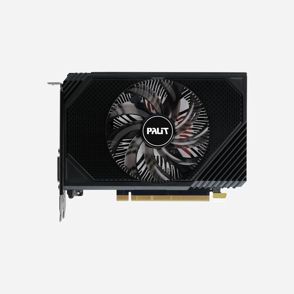 Palit GeForce RTX 3050 StormX 6Go GDDR6, 1470MHz Boost, PCI-E 4.0, HDMI 2.1/DisplayPort 1.4a, 7680x4320, Refroidissement Actif - Palit GeForce RTX 3050 StormX. Processeur graphique famille: NVIDIA, Processeur graphique: GeForce RTX 3050, Fréquence du processeur: 1042 MHz. Mémoire carte graphique distincte: 6 Go, Type de mémoire de l'adaptateur graphique: GDDR6, Mémoire Bus: 96 bit. Résolution maximale: 7680 x 4320 pixels. Version DirectX: 12 Ultimate, Version OpenGL: 4.6, DVI dual-link. Type d'interface: PCI Express 4.0. Type de refroidissement: Actif, Nombre de ventilateurs: 1 ventilateur(s)
