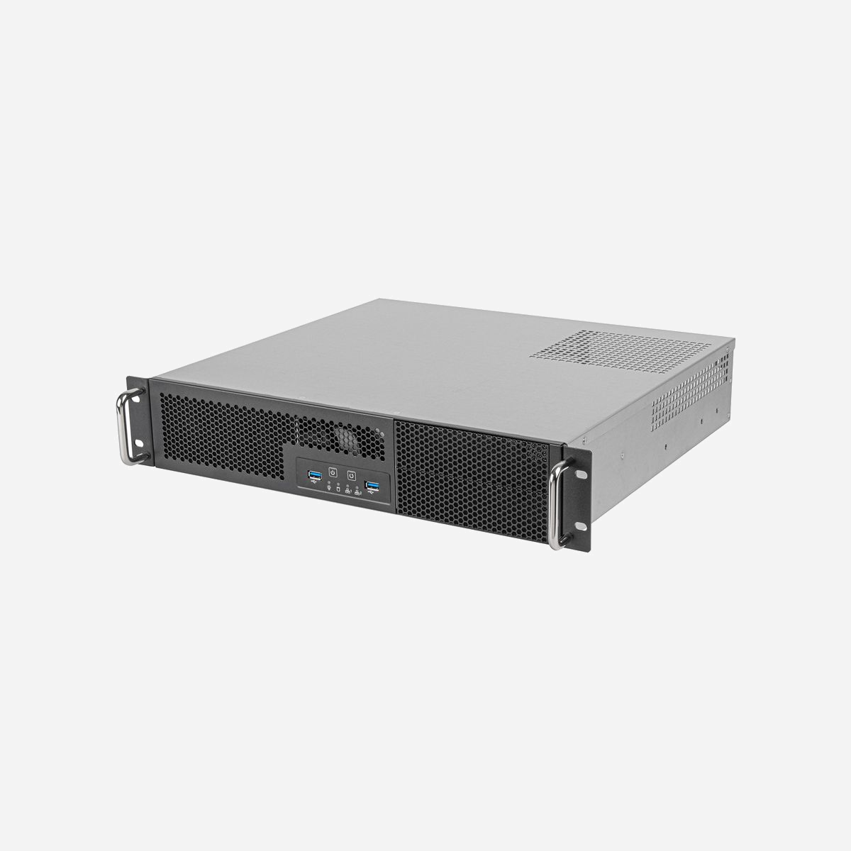 Silverstone RM23-502-MINI Châssis Rackable 2U pour Serveur, micro ATX/Mini-ITX, 2x3.5", 1x2.5", 4 Slots d'Extension, 2x USB 3.2 Gen 1, Noir, 430x400x88.5mm - Silverstone RM23-502-MINI. Format: Support, Type: Serveur, Couleur du produit: Noir. Facteurs de forme d'alimentation pris en charge: ATX, PS2. Prise en charge des diamètres des ventilateurs avants: 80 mm. Tailles de disques durs supportées: 2.5,3.5". Largeur: 430 mm, Profondeur: 400 mm, Hauteur: 88,5 mm