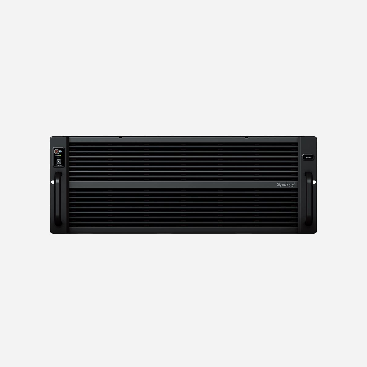 Synology HD6500 - Serveur de Stockage Rack 4U, Intel Xeon Silver 4210R, 64Go DDR4 ECC RDIMM, 2x480Go SSD, 60 Baies SAS/SATA 3.5", RAID 0/1/5/6/10/JBOD, Double Alimentation Redondante, 5x GbE LAN - Synology HD6500. Type: Serveur de stockage. Type de châssis: Rack (4 U). Classe de dispositif: Grandes entreprises. Famille de processeur: Intel® Xeon® Silver, Modèle de processeur: 4210R, Fréquence du processeur: 2,4 GHz. Mémoire interne: 64 Go, Type de mémoire interne: DDR4
