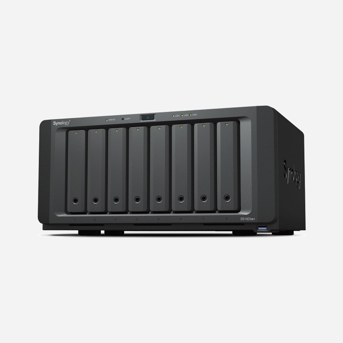 Synology DiskStation DS1823XS+ NAS Tower Ryzen Embedded V1780B 8Go DDR4 8 baies SATA 2.5/3.5"/M.2 RAID 0/1/5/6/10/JBOD DiskStation Manager - Synology DiskStation DS1823XS+. Type: NAS. Type de châssis: Tower. Classe de dispositif: PME. Famille de processeur: Ryzen Embedded, Modèle de processeur: V1780B, Fréquence du processeur: 3,35 GHz. Mémoire interne: 8 Go, Type de mémoire interne: DDR4. Capacité totale du stockage installé: 0 To. Système d'exploitation installé: DiskStation Manager