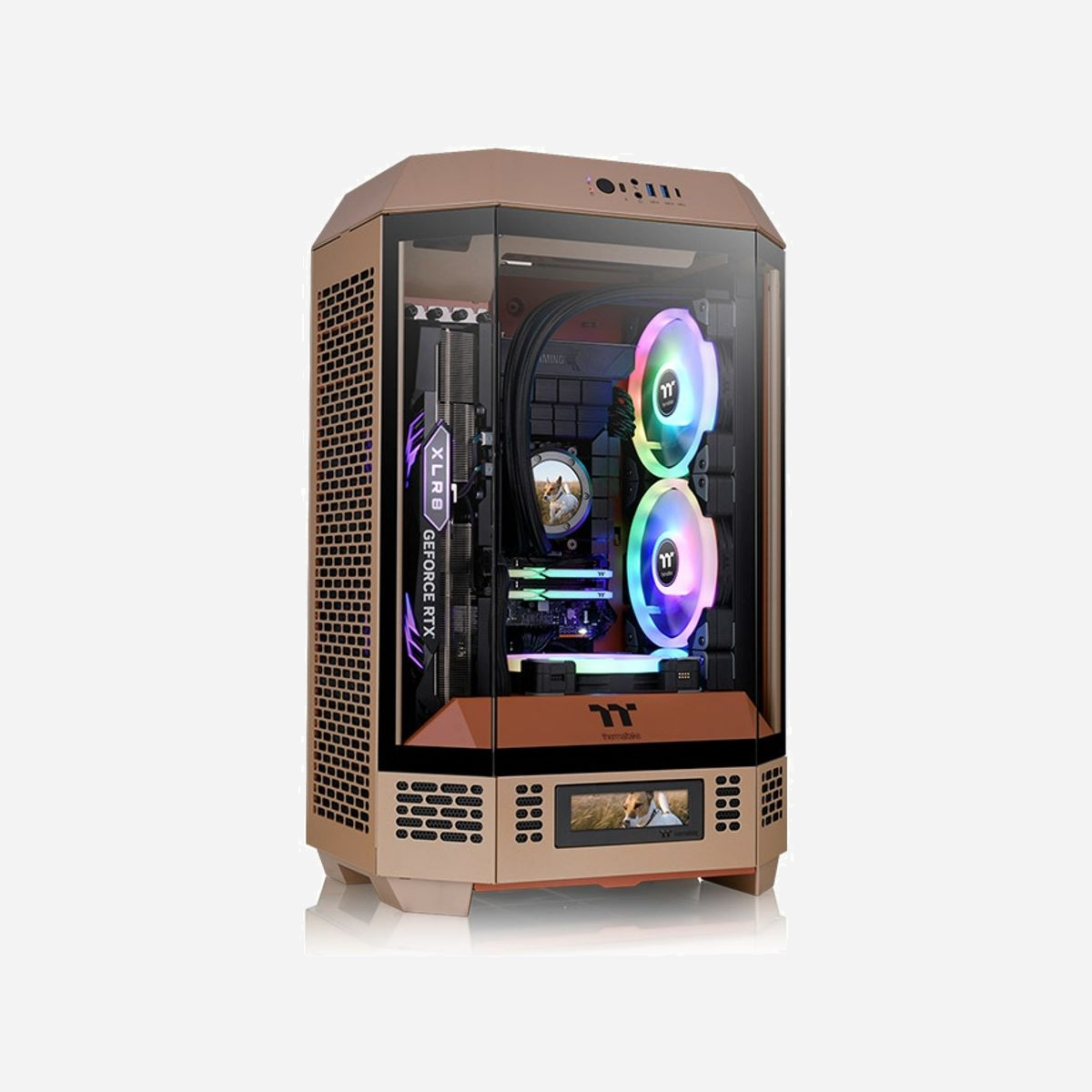 Thermaltake Tower 300 Gravel Sand Micro Tower PC - Micro ATX/Mini-ITX, 3x 3.5", 3x 2.5", 2x140mm Top, SPCC, USB 3.2 Gen 1/Gen 2 Type-C - Thermaltake Tower 300 Gravel Sand. Format: Micro Tower, Type: PC, Couleur du produit: Sable. Emplacement d'alimentation: Bas. Pris en charge des diamètres des ventilateurs latérals: 120,140 mm, Pris en charge des diamètres des ventilateurs arrières: 120,140 mm, Ventailateurs supérieurs installés: 2x 140 mm. Tailles de disques durs supportées: 2.5,3.5". Largeur: 342 mm, Profondeur: 281 mm, Hauteur: 551 mm