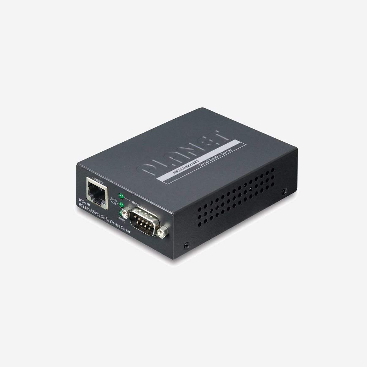 PLANET ICS-110 Serveur Série 1 Port RJ-45 10/100Base-T(X) IEEE 802.3/3u Contrôle Flux DTR/DSR RTS/CTS XON/XOFF -10°C à 60°C - PLANET ICS-110. Technologie de cablâge: 10/100Base-T(X). Voyants: Système. Poids: 184 g, Dimensions (LxPxH): 97 x 70 x 26 mm. Couleur du produit: Noir