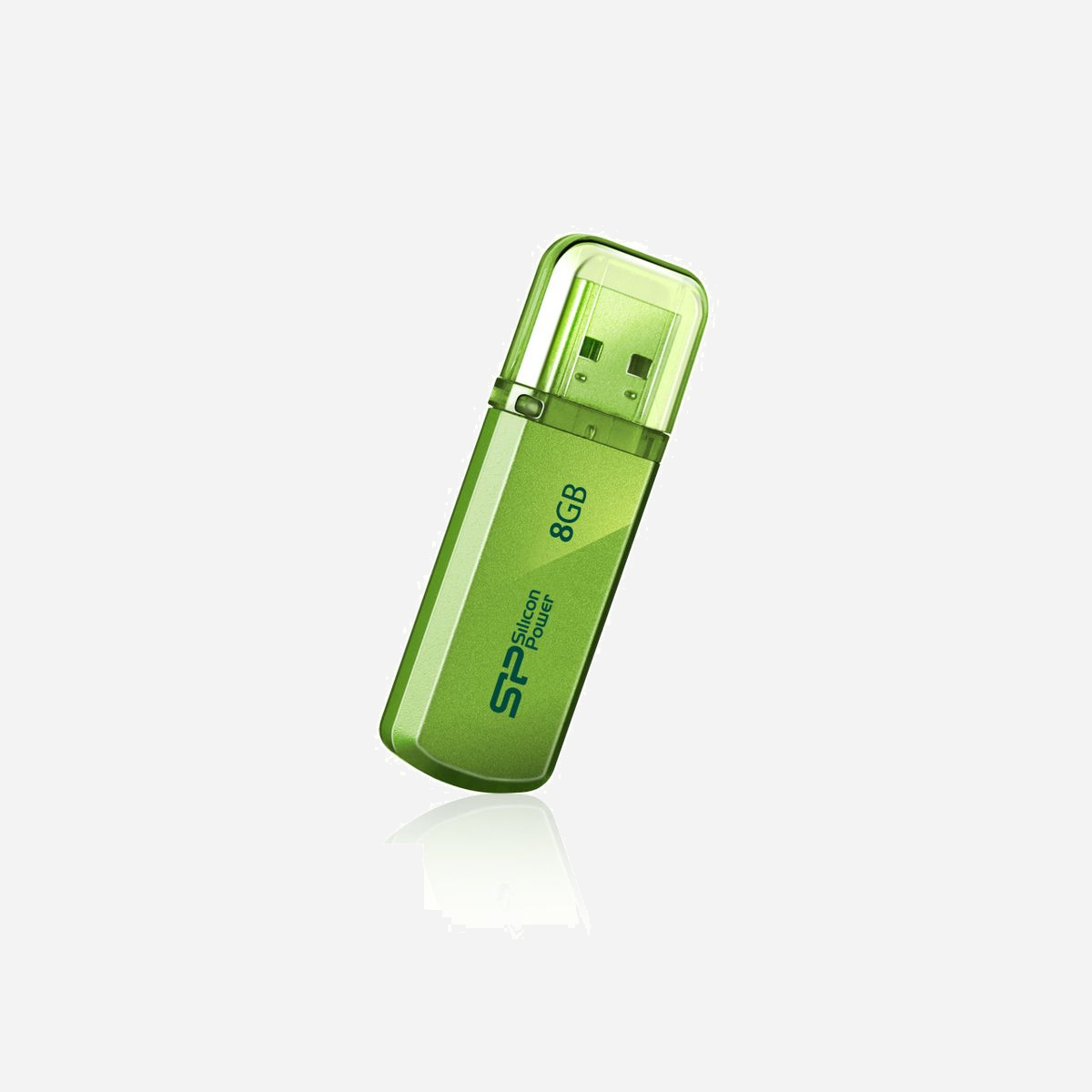 Silicon Power Helios 101 8GB - Clé USB 2.0 Type-A, Boîtier Aluminium Vert, Dimensions 55.5x19x7.1mm, Compatible Windows/macOS/Linux - Silicon Power 8GB Helios 101. Capacité: 8 Go, Interface de l'appareil: USB Type-A, Version USB: 2.0. Format: Casquette. Poids: 10 g. Couleur du produit: Vert