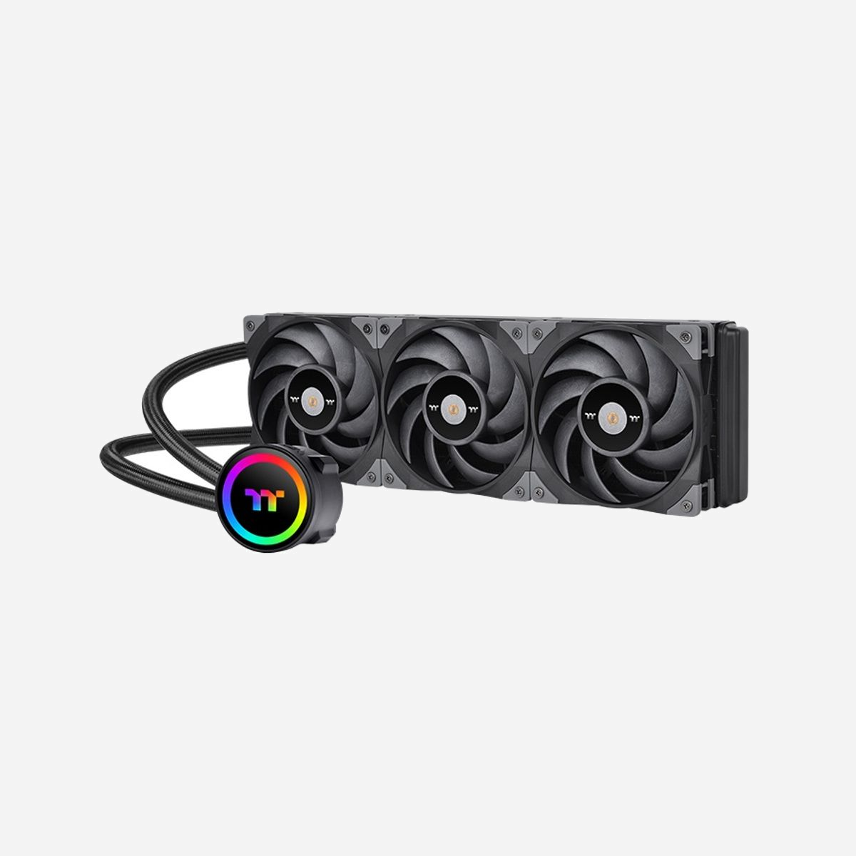 Thermaltake Toughliquid 360 ARGB - Refroidisseur liquide AIO pour processeur, 3 ventilateurs 120mm, 500-2000 RPM, 22.3 dB(A), sockets Intel/AMD, radiateur aluminium 395mm - Thermaltake Toughliquid 360 ARGB. Type: Refroidisseur de liquide tout-en-un, Pression d'air maximale: 2,41 mmH2O. Couleur du produit: Noir